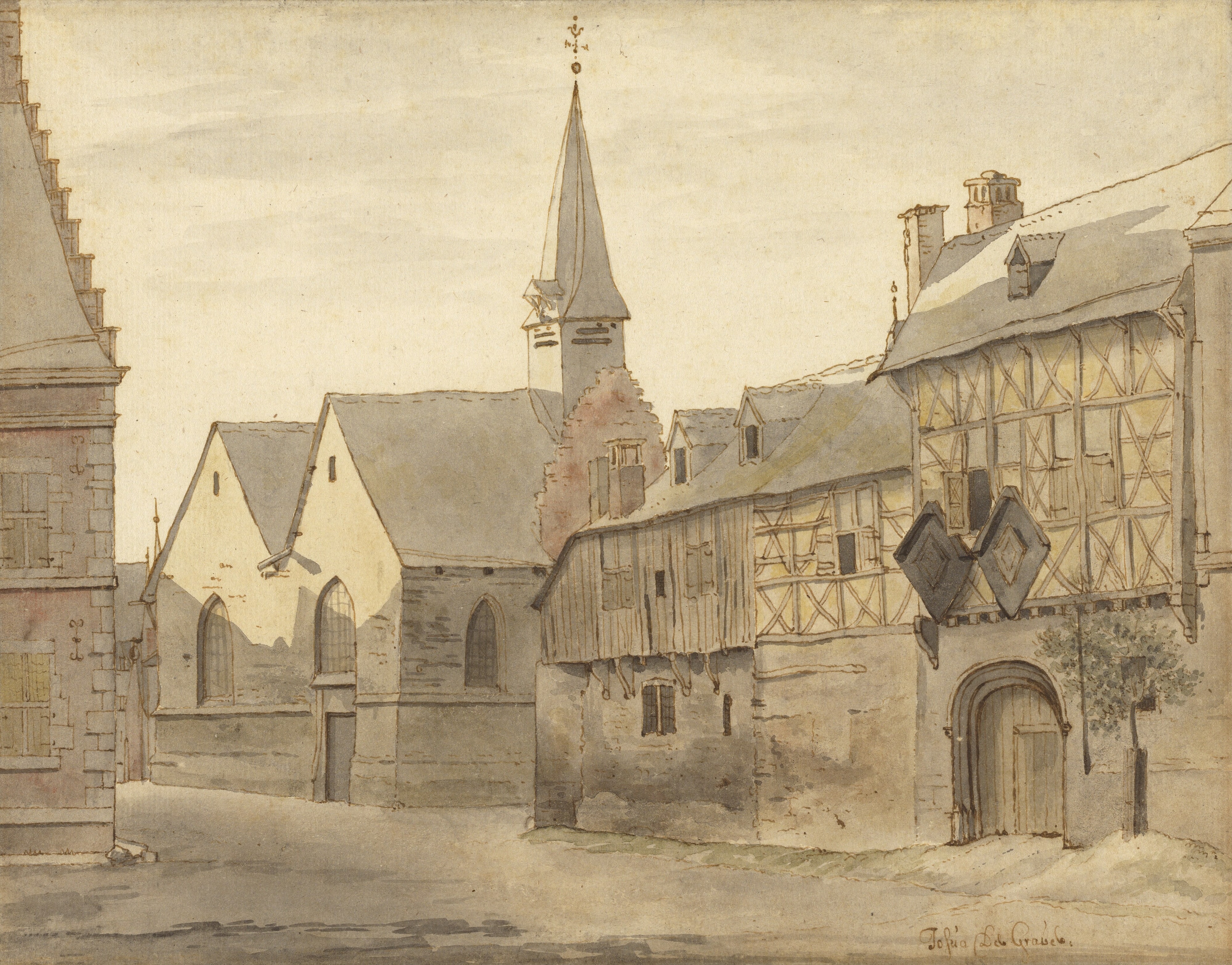 View of the St. Jacob's Church and the Inn, Maastricht