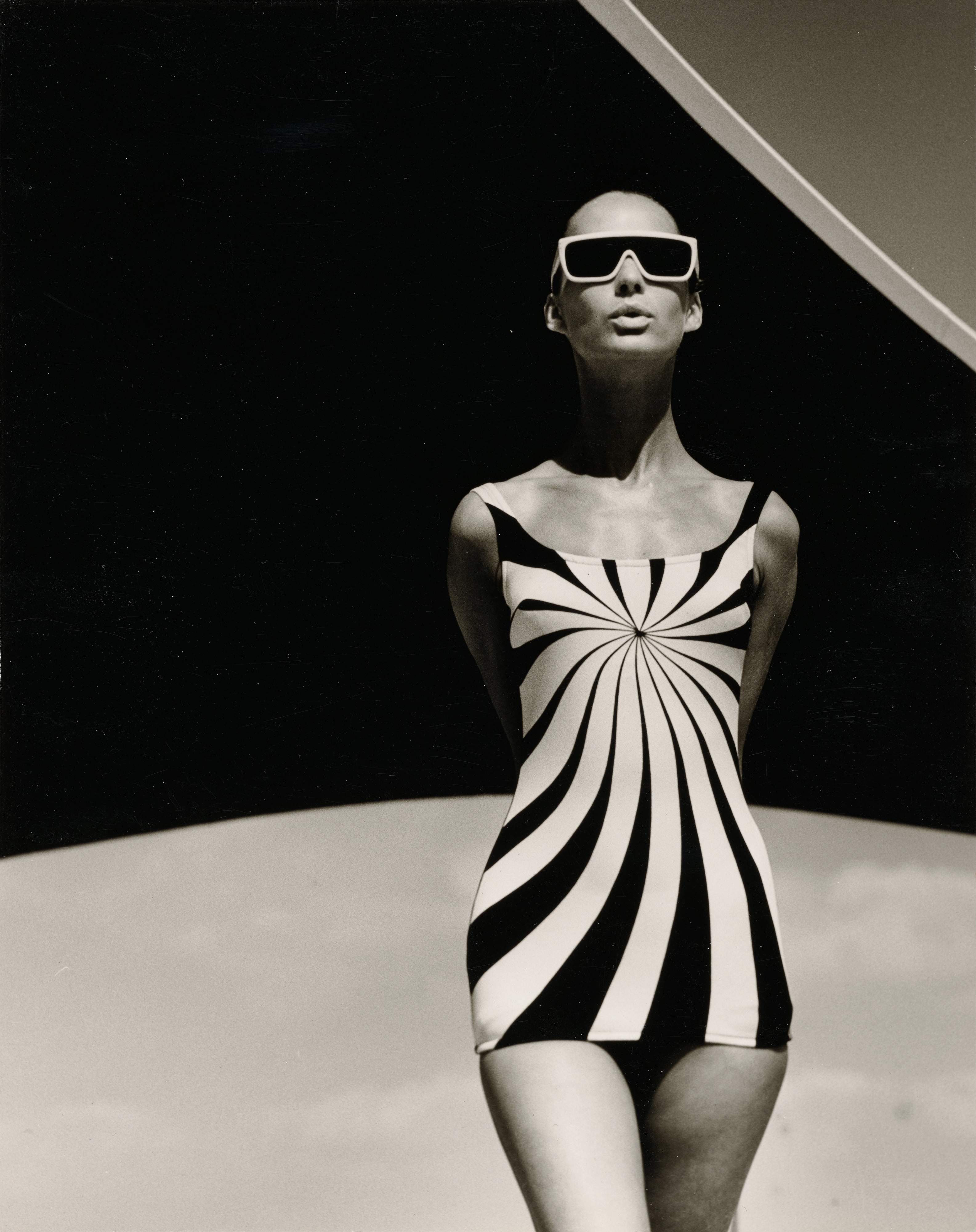 Op Art Fashion: Brigitte Bauer, Bathing Suit by Sinz, Vouliagmeni, Greece