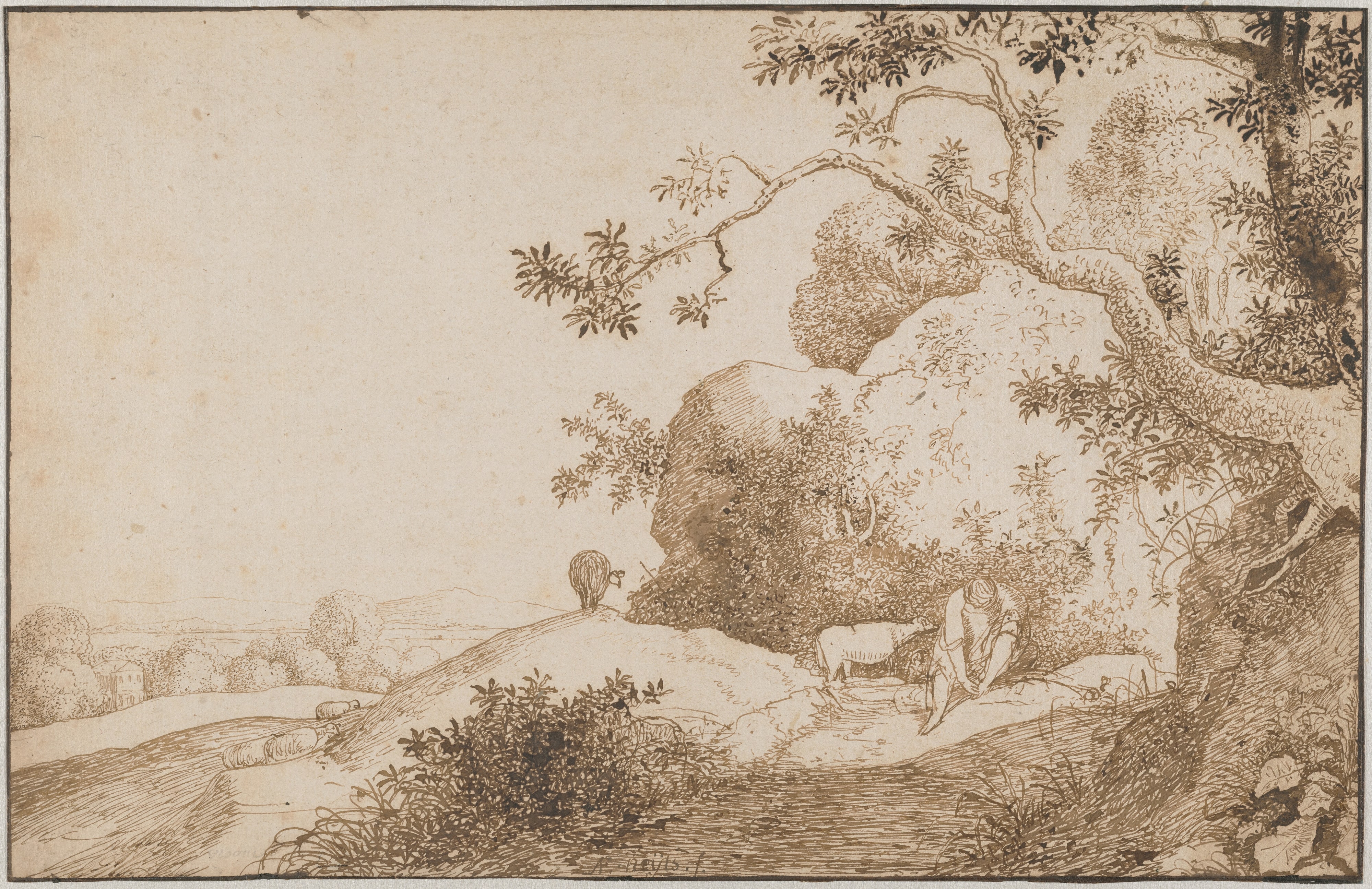 Mountain Landscape with a Distant View Behind