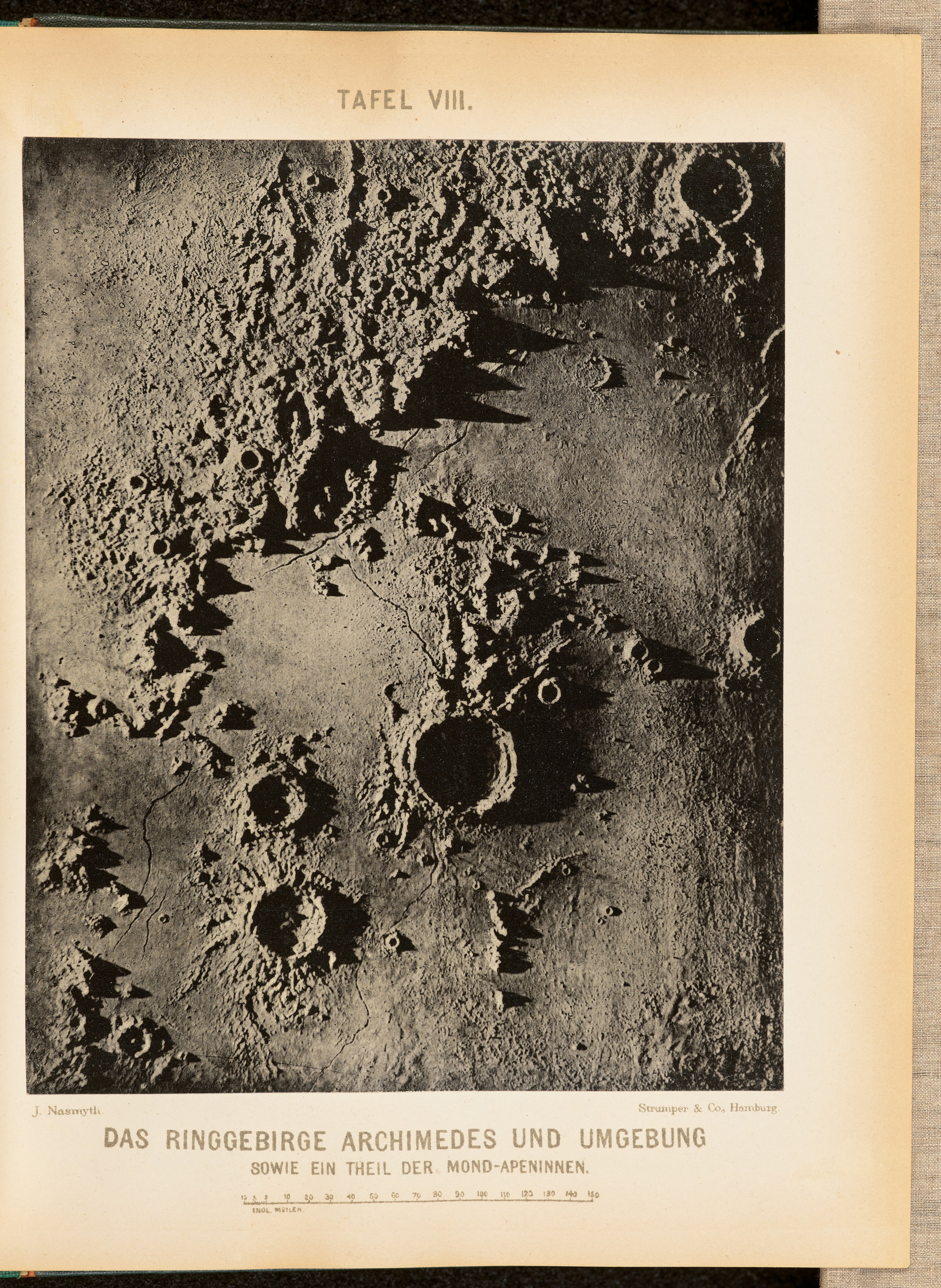 Das Ringgebirge Archimedes und Umgebung sowie ein theil der Mond-Apenninen