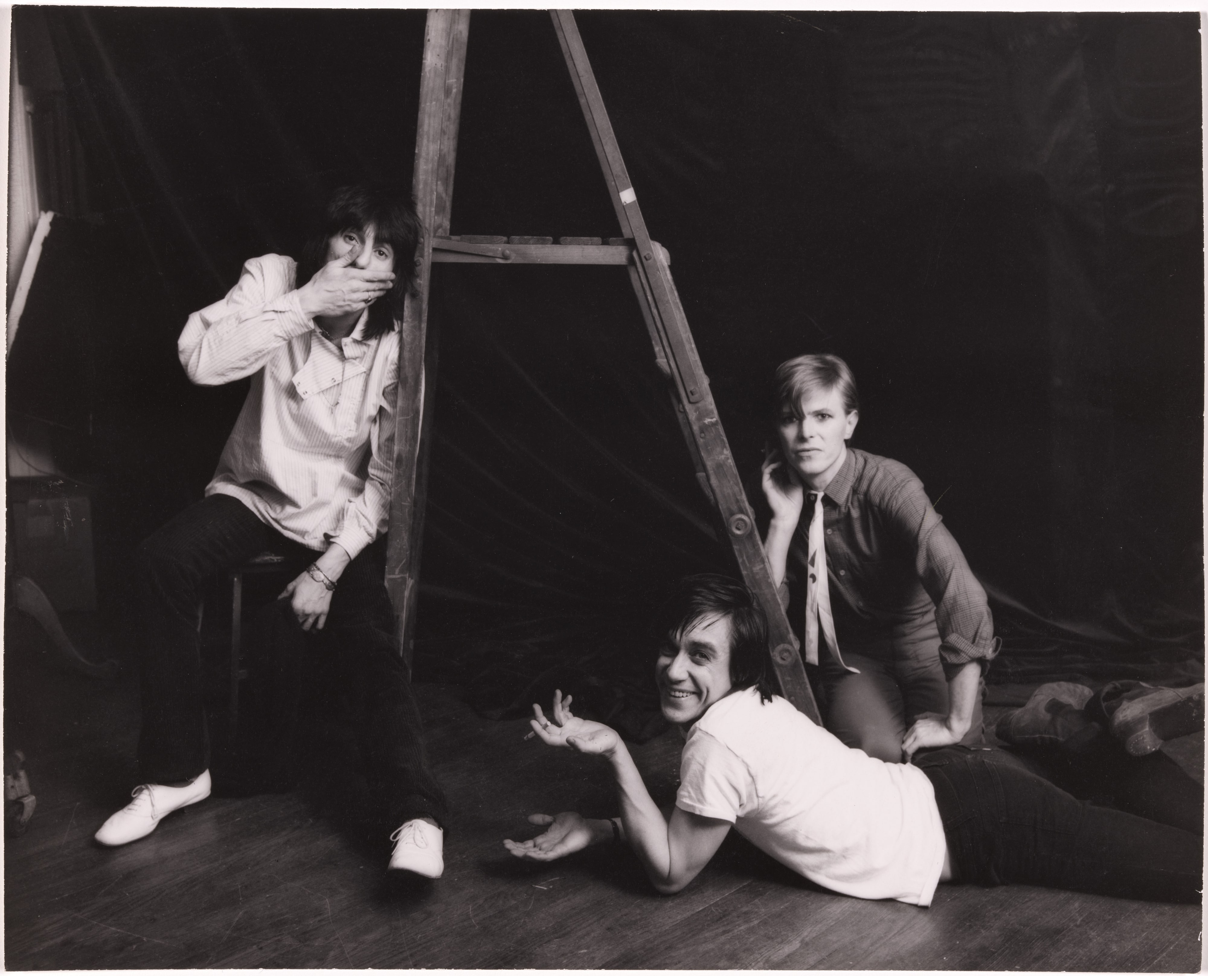 David Bowie, Iggy Pop, and Ron Wood, New York NY
