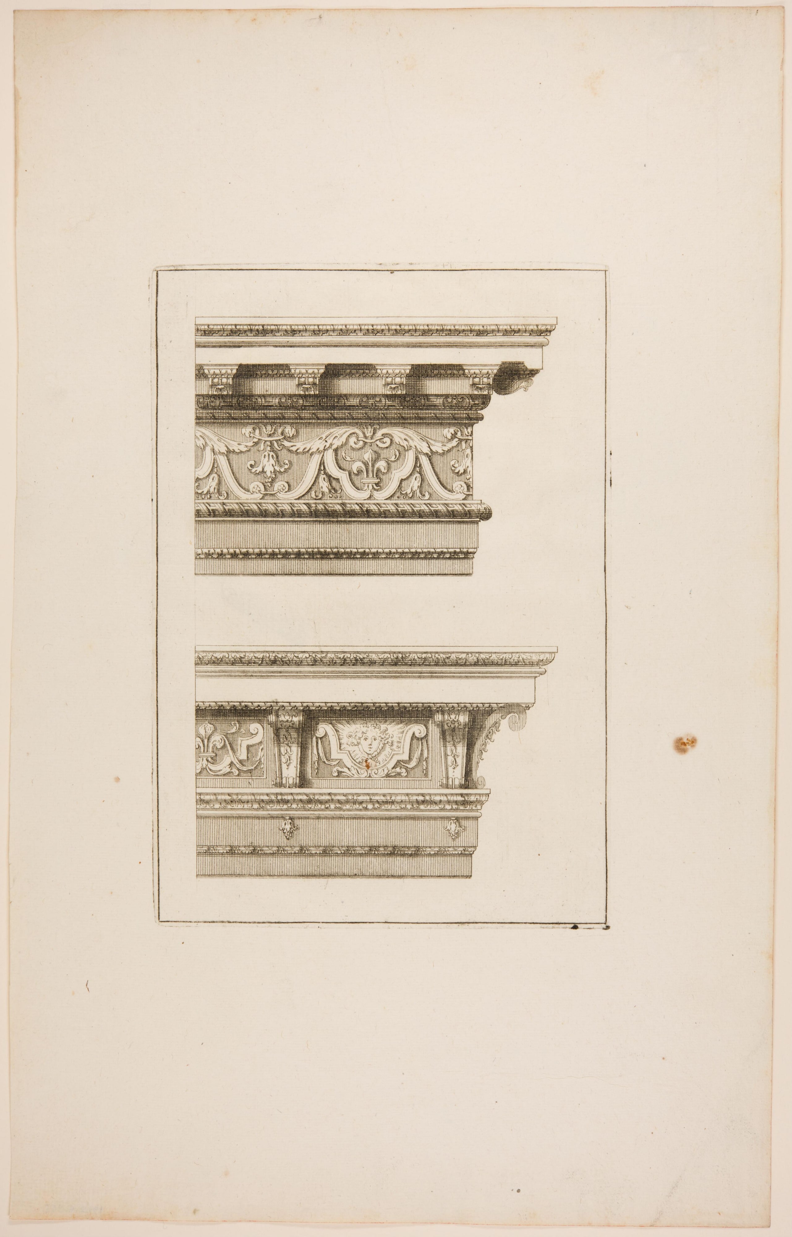 Two Designs for Cornices Decorated with Fleurs de Lis