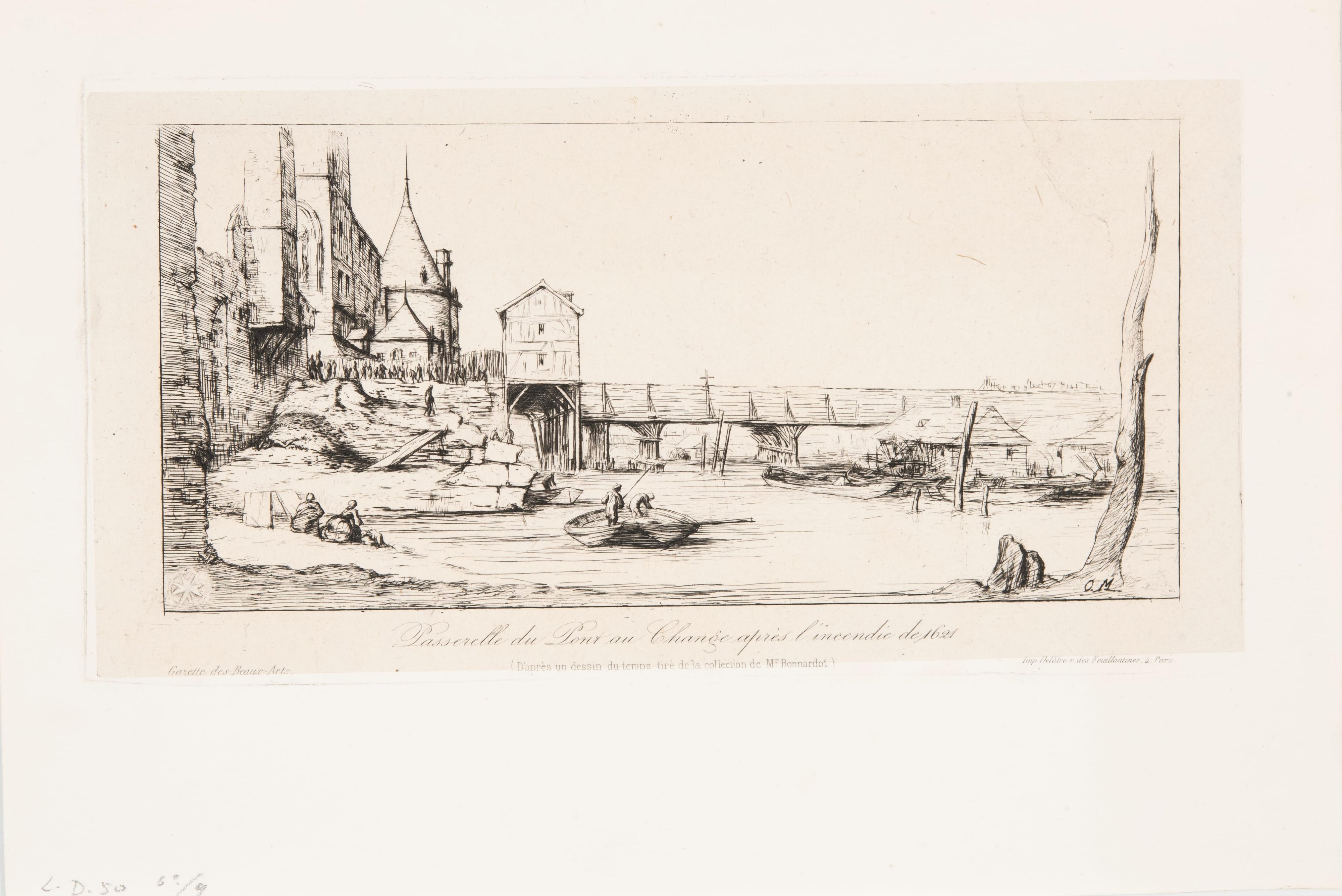 Passerelle du Pont de Change, Paris, apres l'incendie de 1621