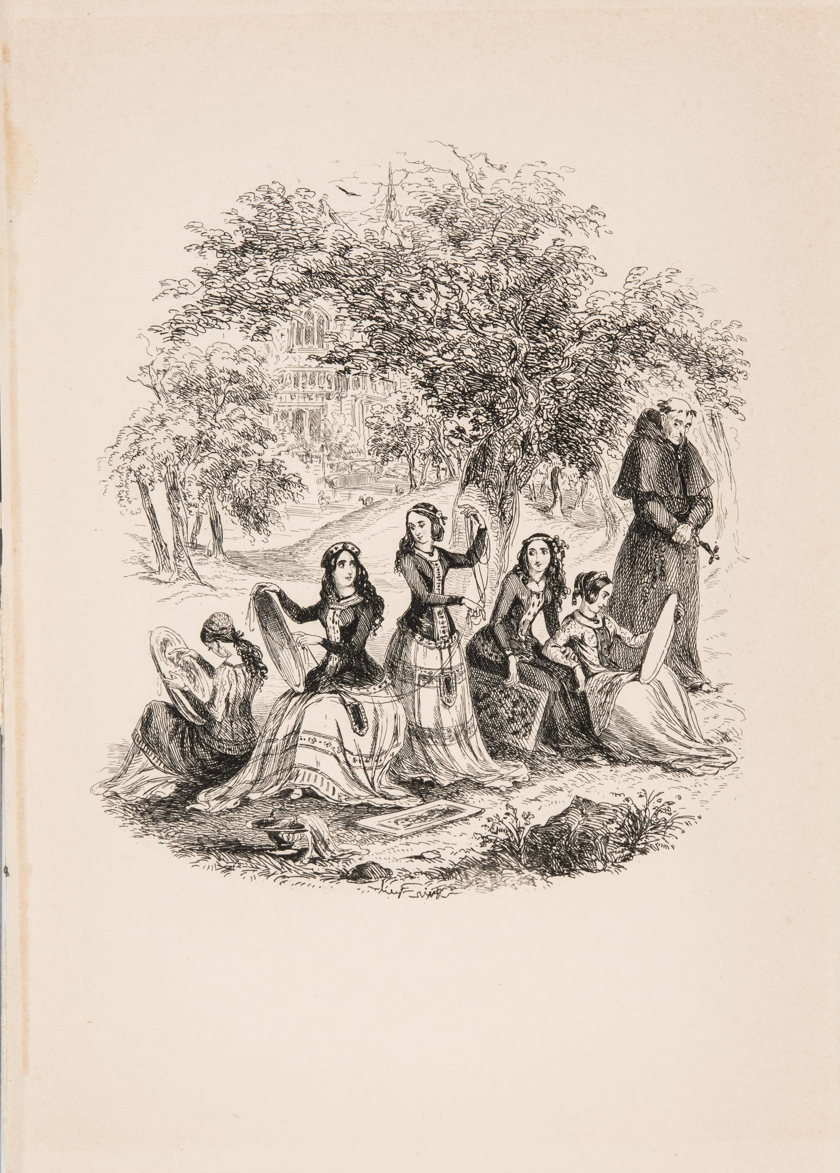 Untitled (Ladies doing Needlework, Being Watched by a Monk)
