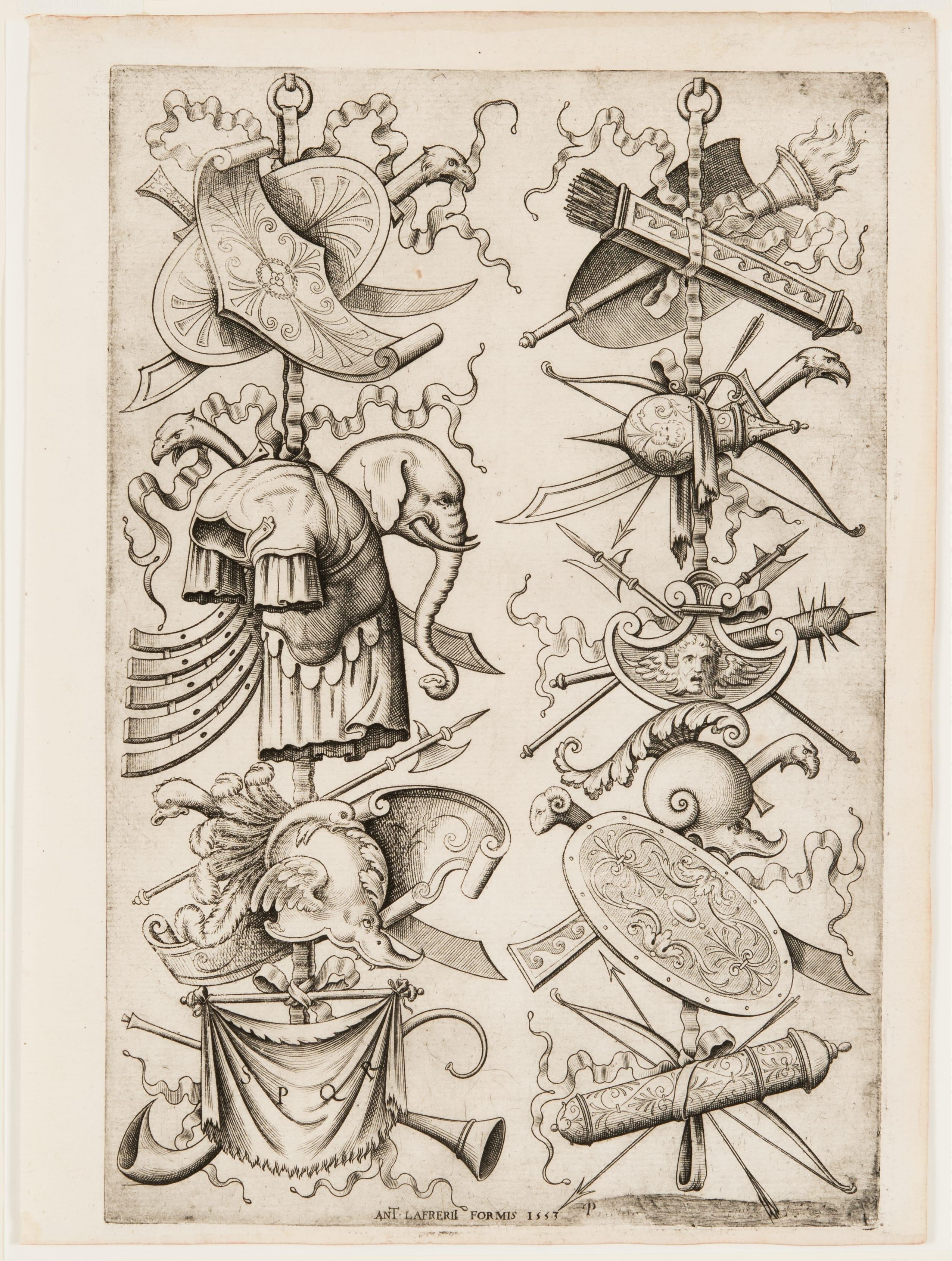 Trophies with a Cuirass and the Head of an Elephant