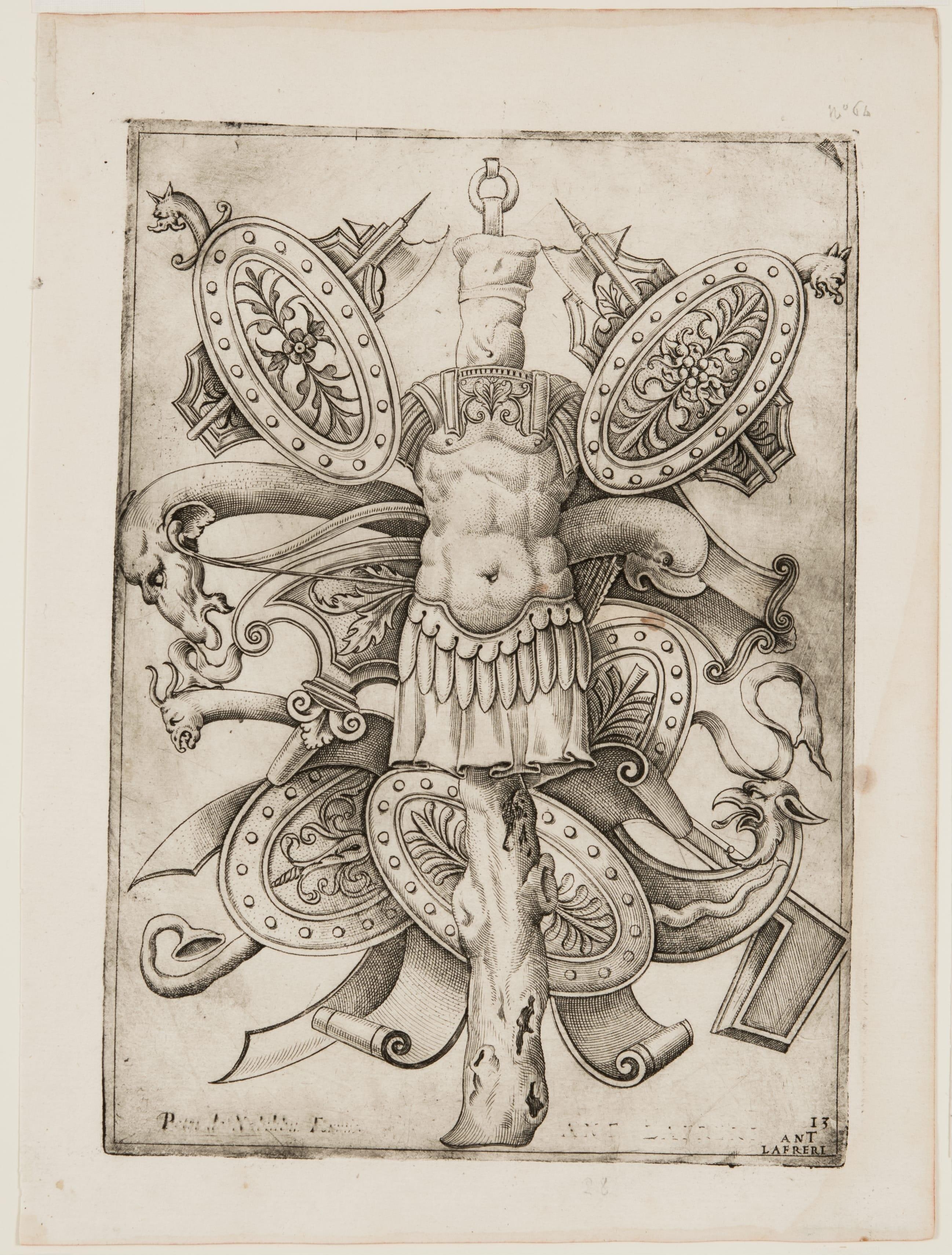 Trophy with a Cuirass on the Trunk of a Tree