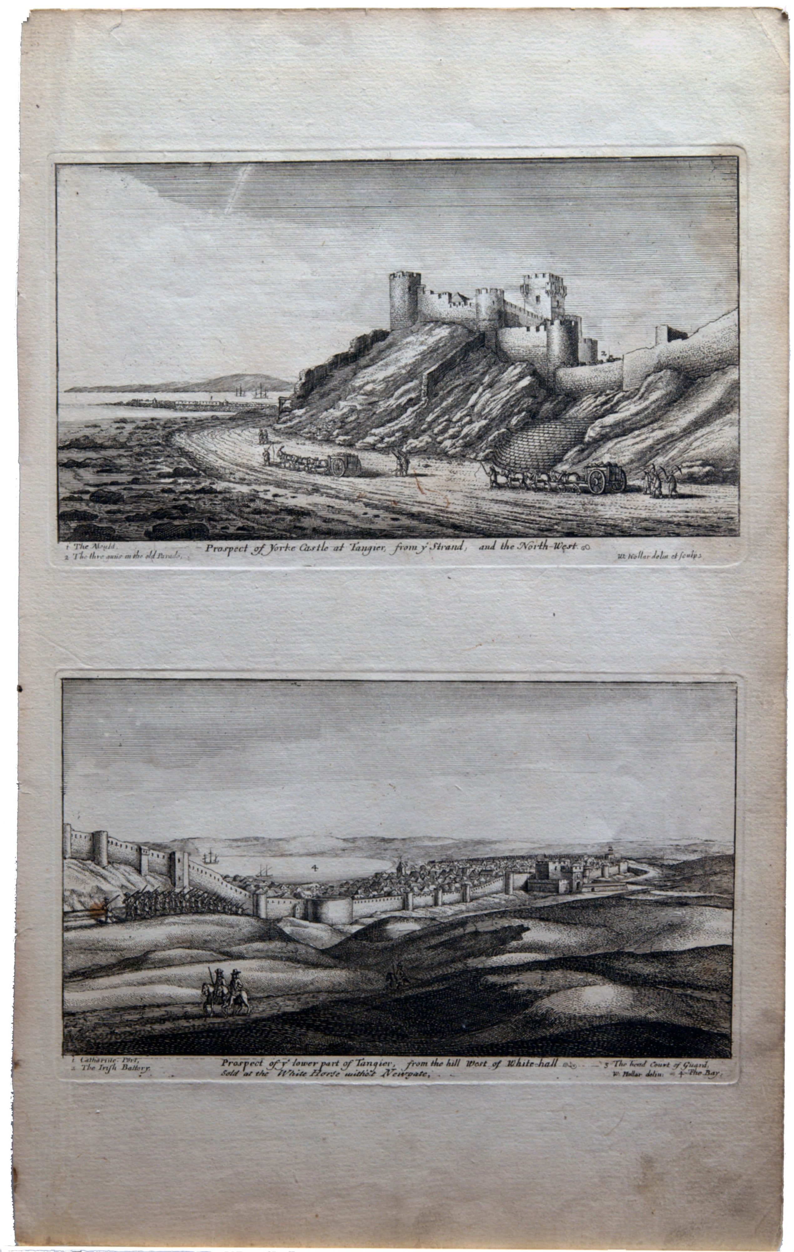 Prospect of Yorke Castle at Tangier (top) and Prospect of the Lower part of Tangier from the hill west of White Wall