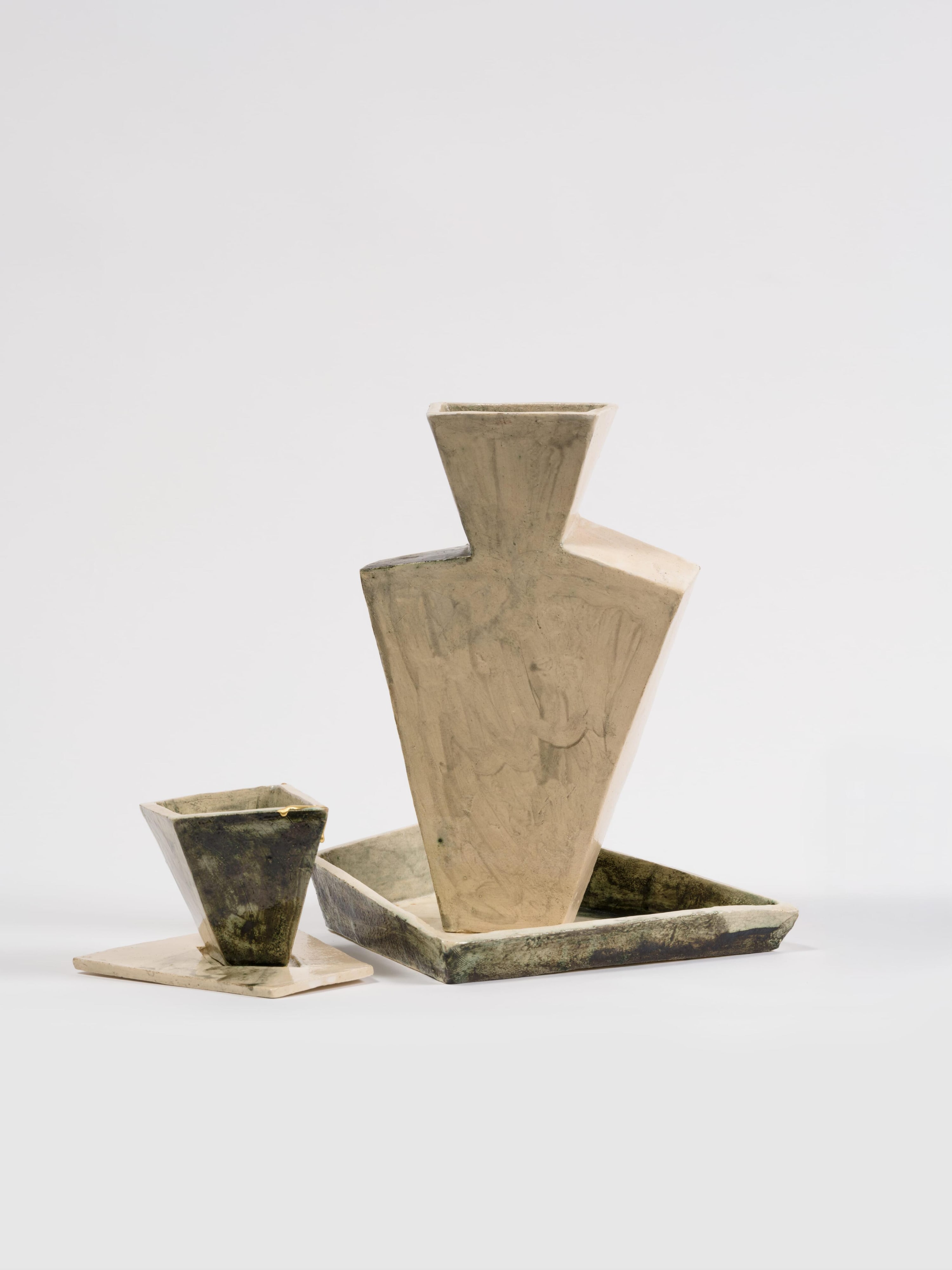 Vase, Dish & Cup / Flat Shadowed set