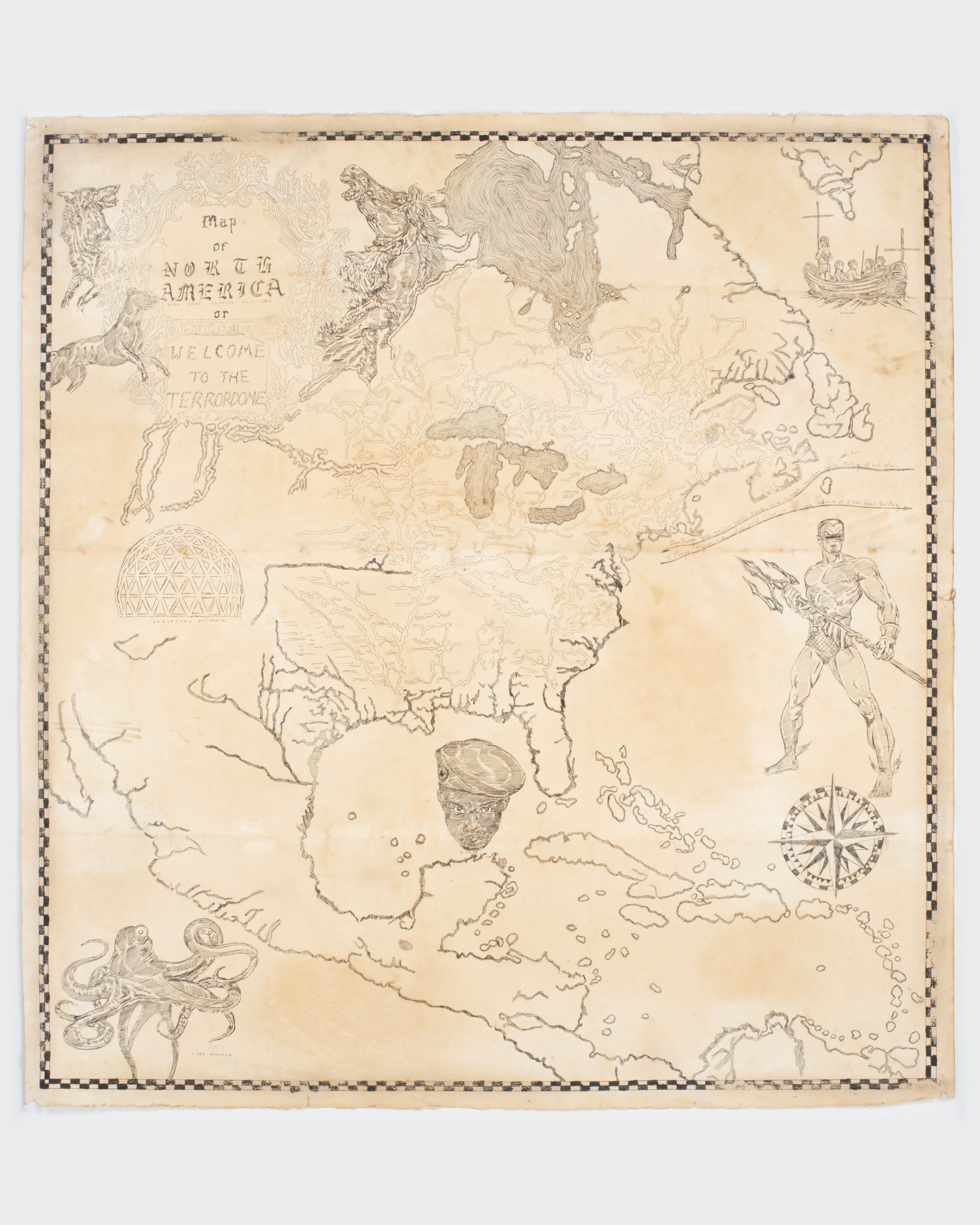 Map of North America (with some glaring omissions). Or, Welcome to the Terrordome. The byproduct of an irrational fear of a red, black, brown, and green planet.