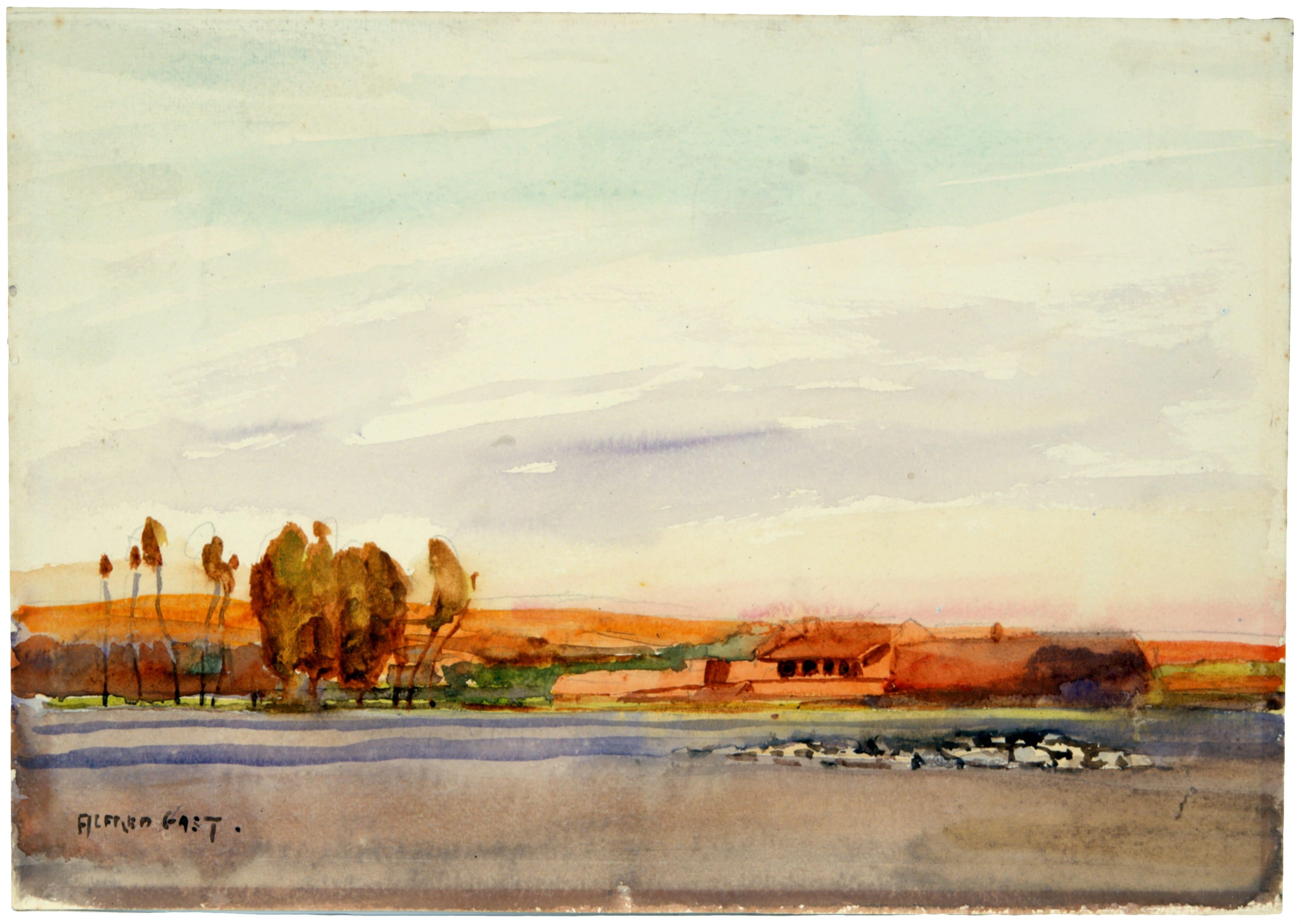 Untitled (Landscape with Farm and River)