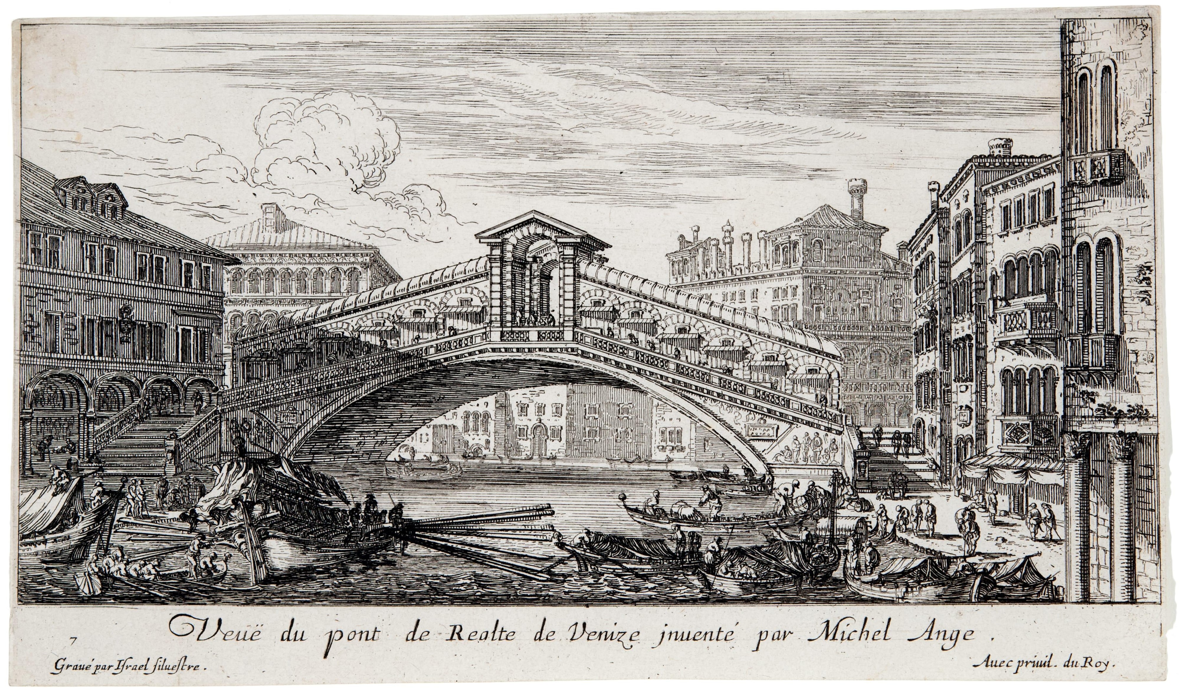 View of the Rialto Bridge in Venice