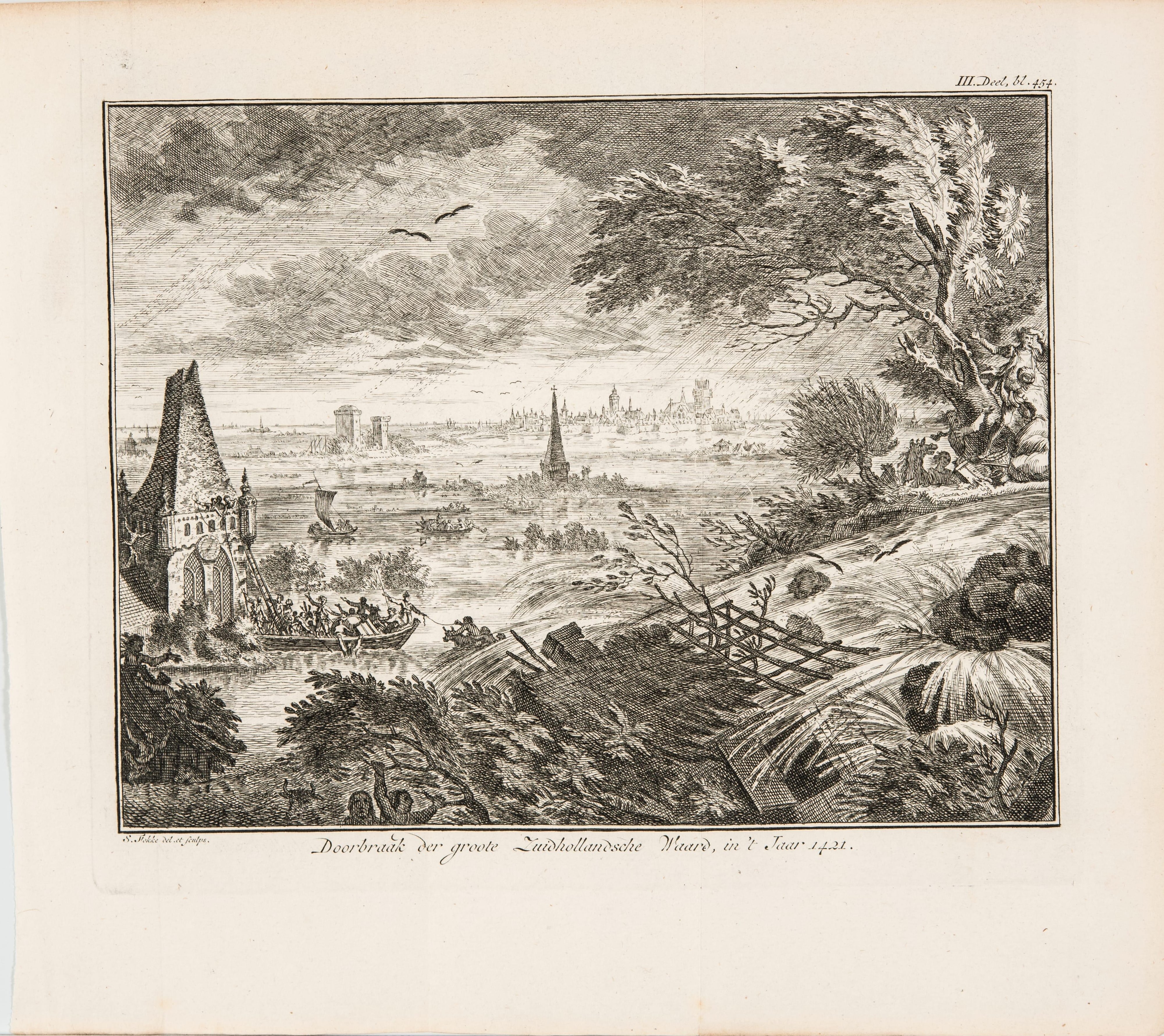 Doorbraak der groote Zuidhollandsche Waard, in 't Jaar 1421