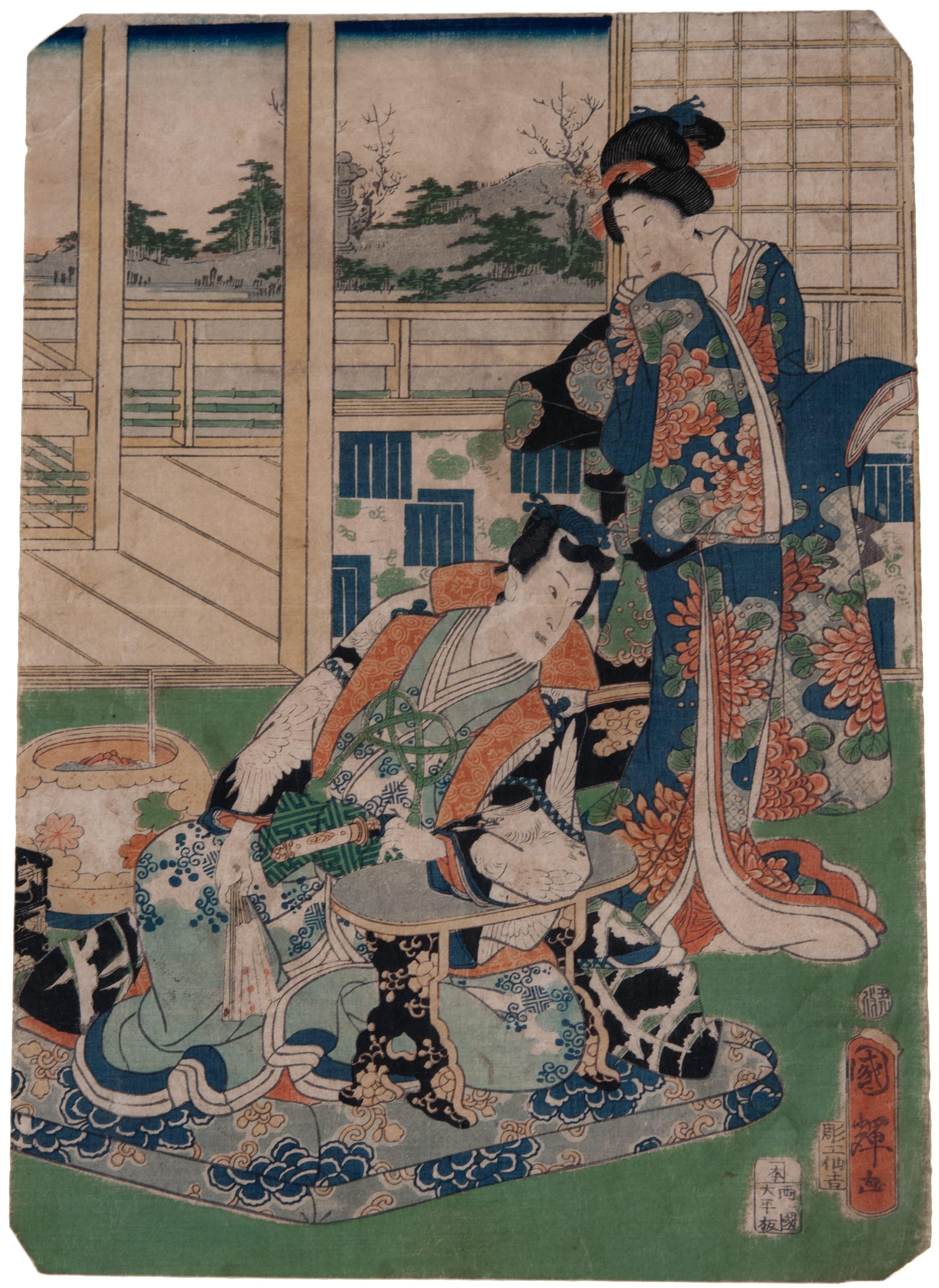 Prince Genji and an attendant
