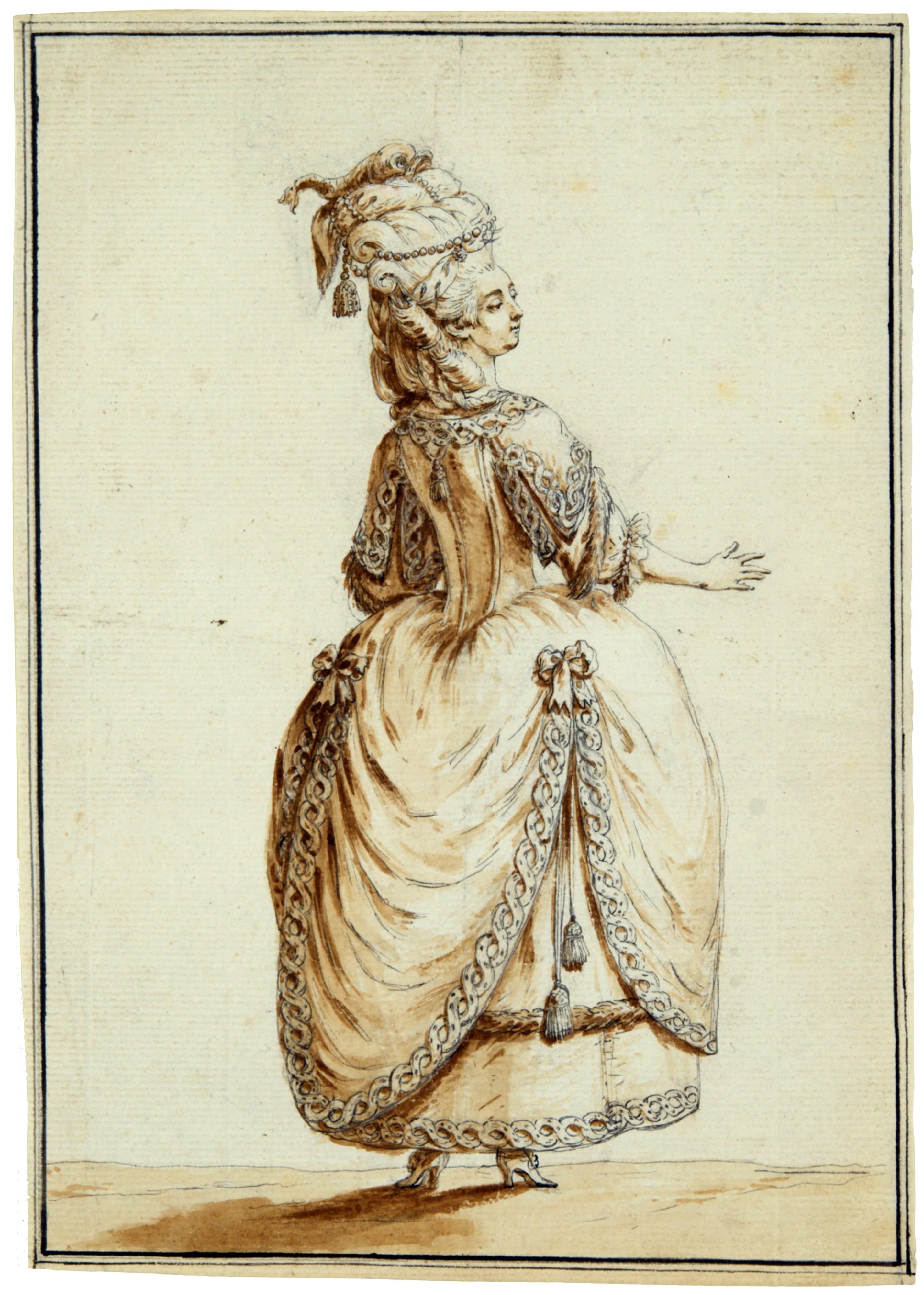 Jeune dame coeffee a la Dauphine...