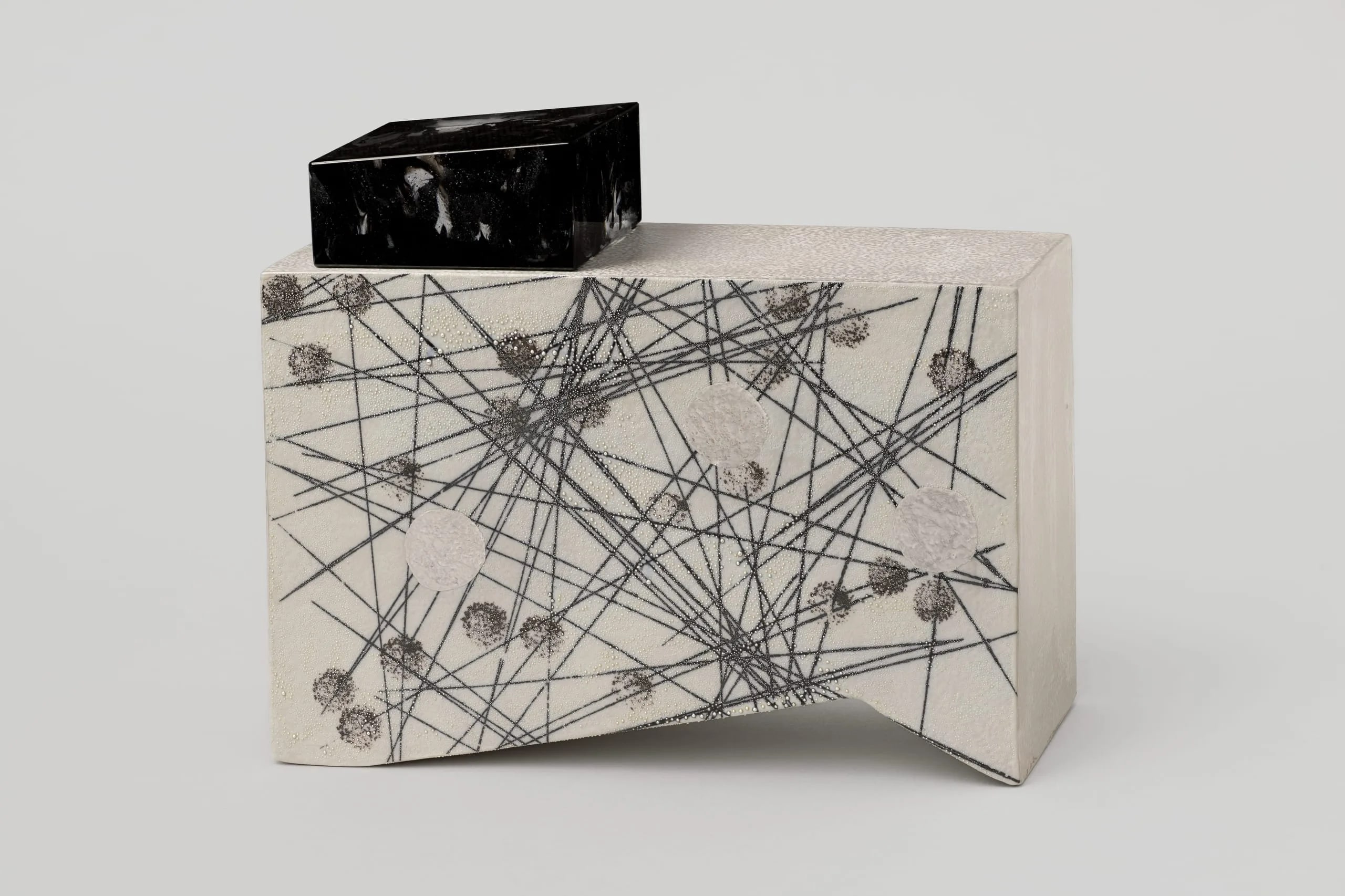 Black and White Mist:  Covered Rectangular Box