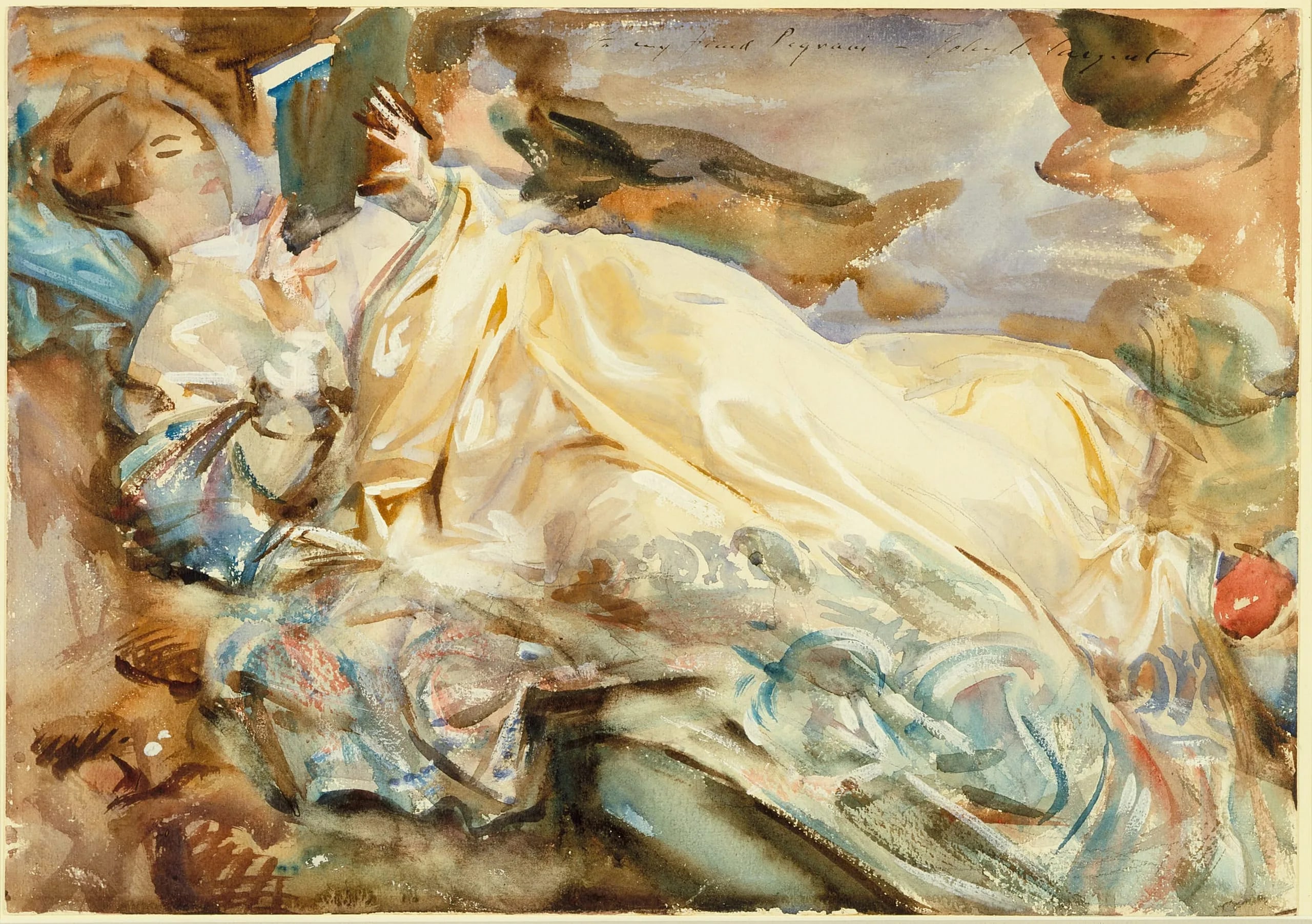 Rose-Marie Ormond Reading in a Cashmere Shawl
