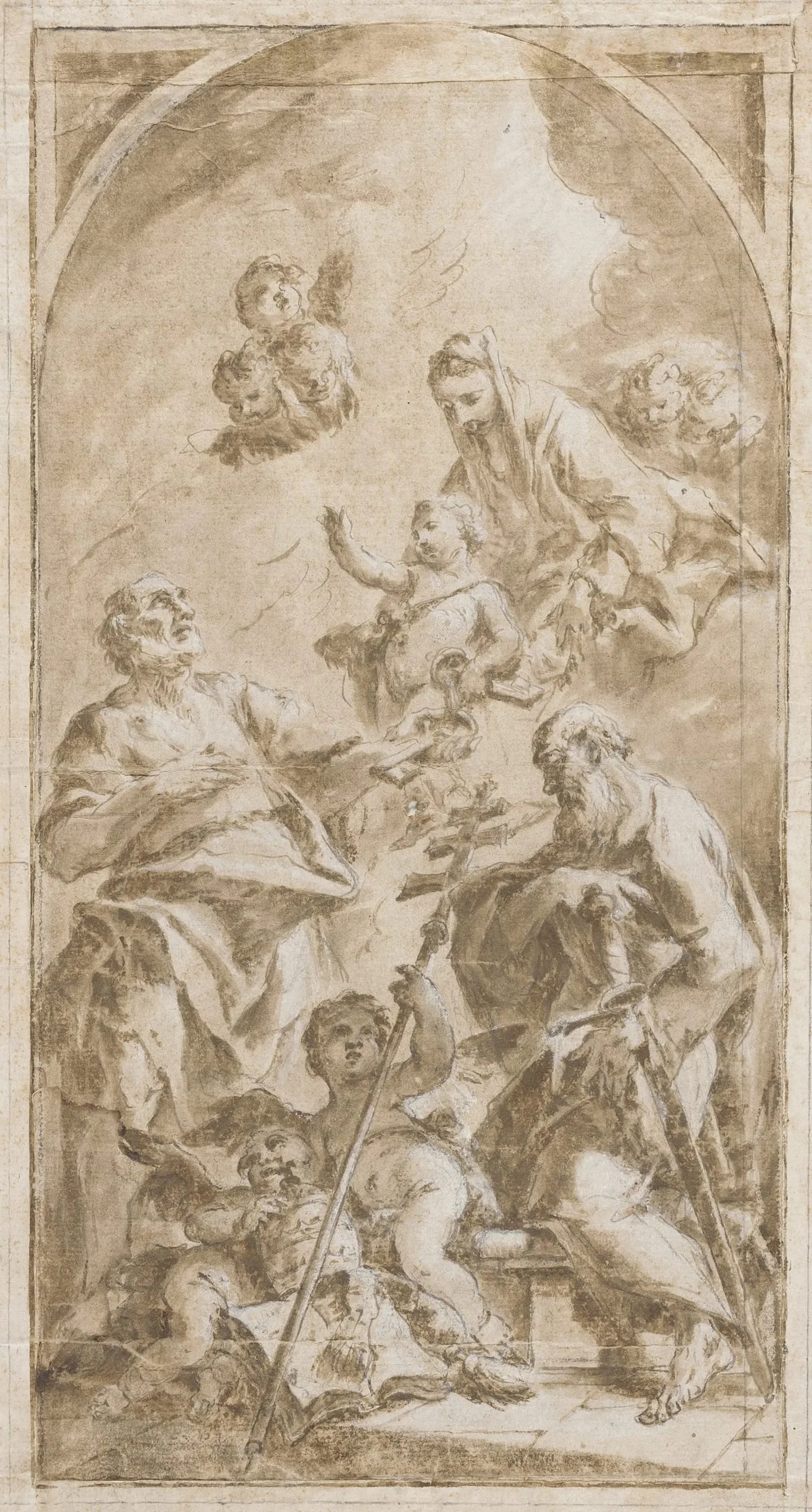 Virgin and Child with Saints Peter and Paul (recto); Crowning of a Doge (verso)
