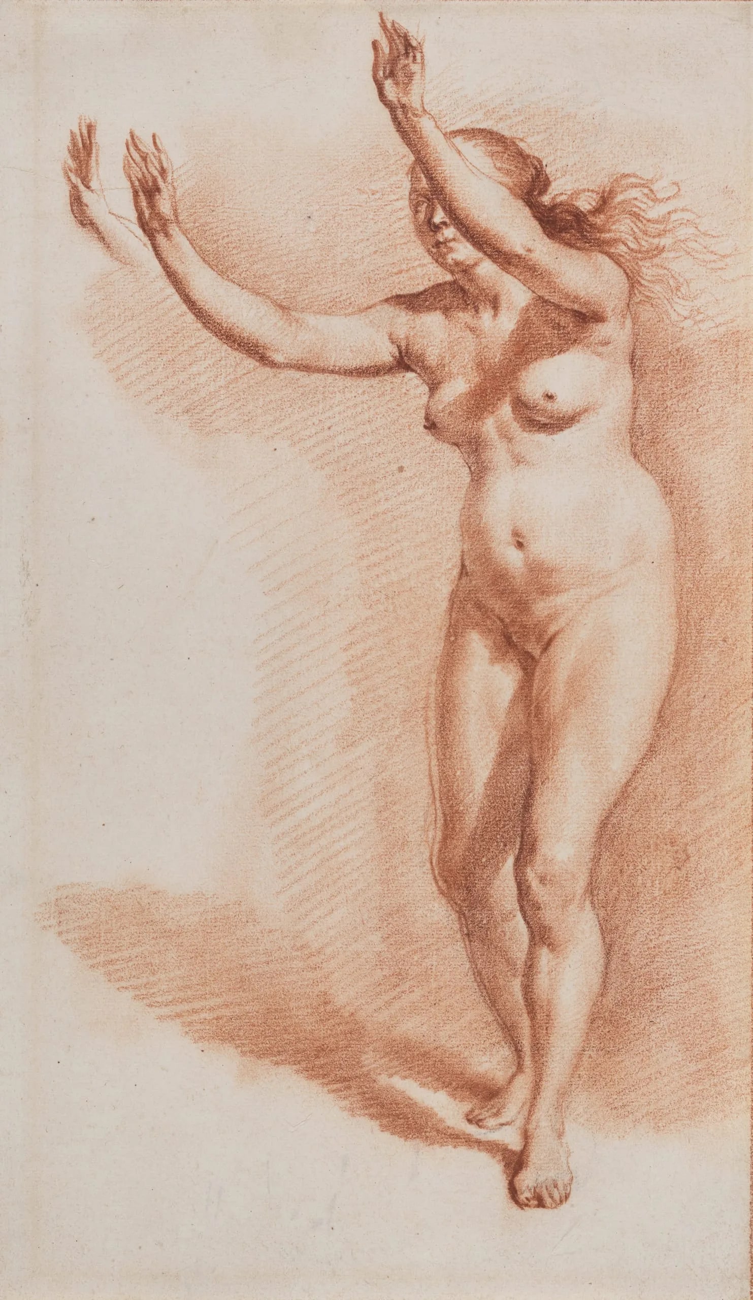 Standing Nude Woman with Upraised Arms