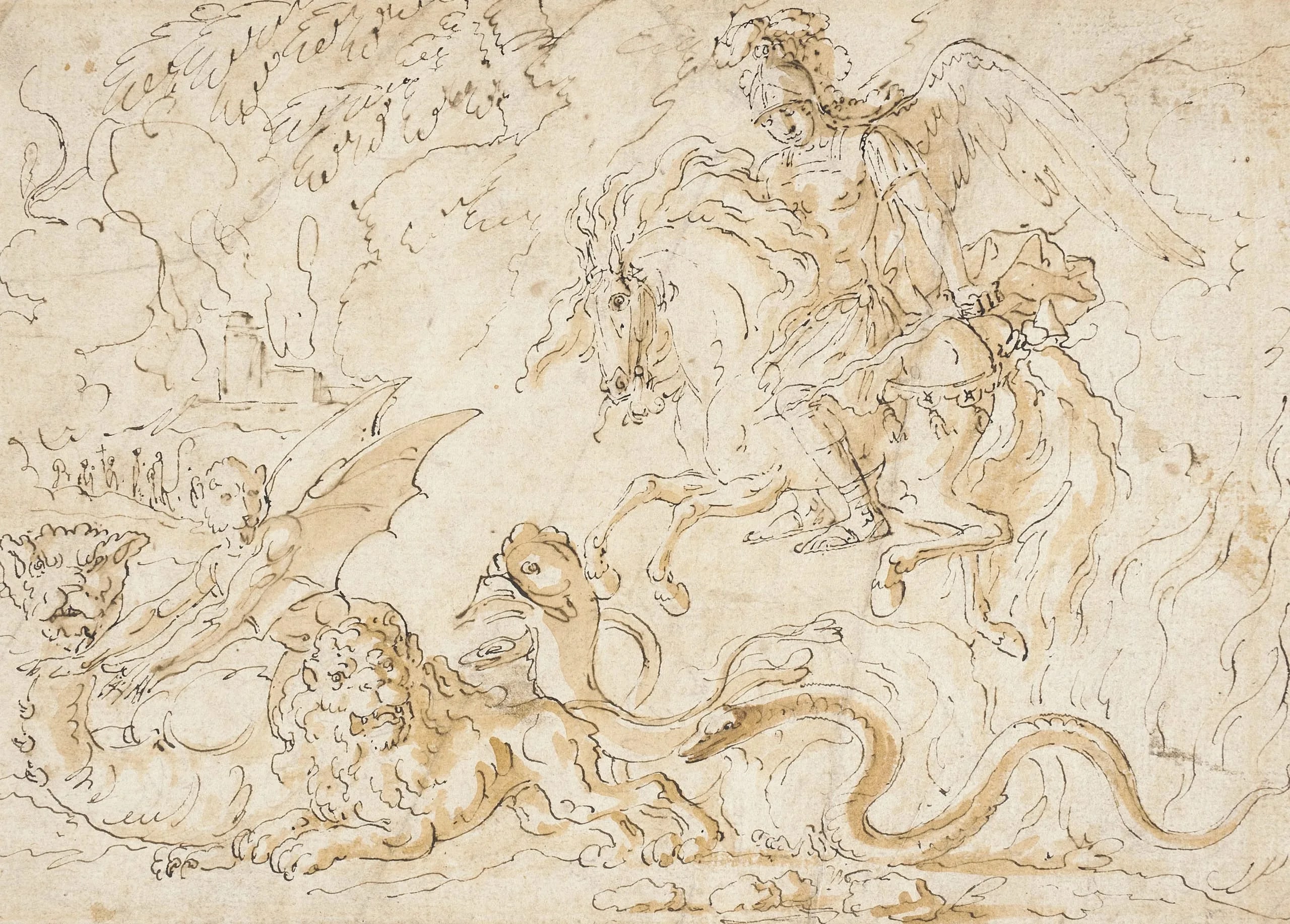 Mounted Warrior Pursuing Demons