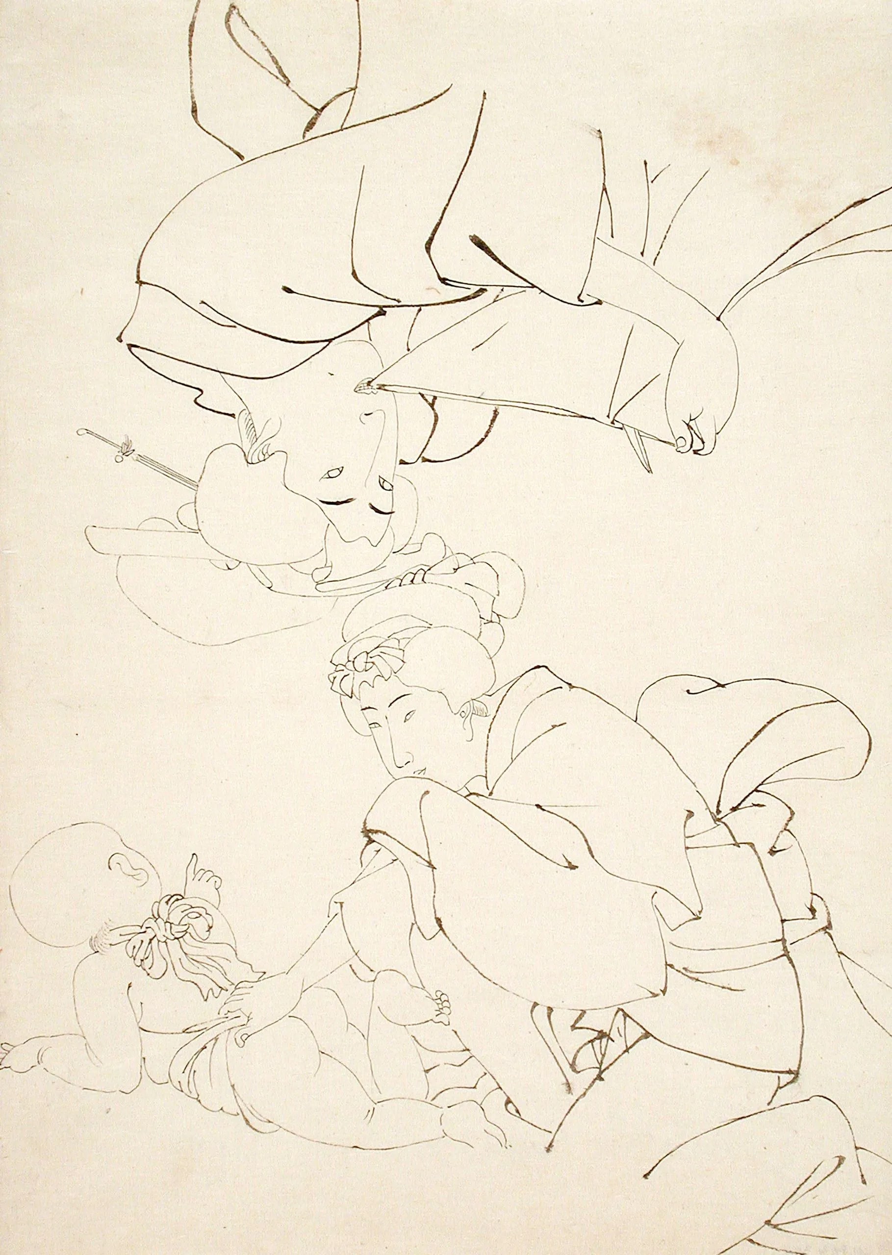Preparatory Drawings for Prints of Beauties