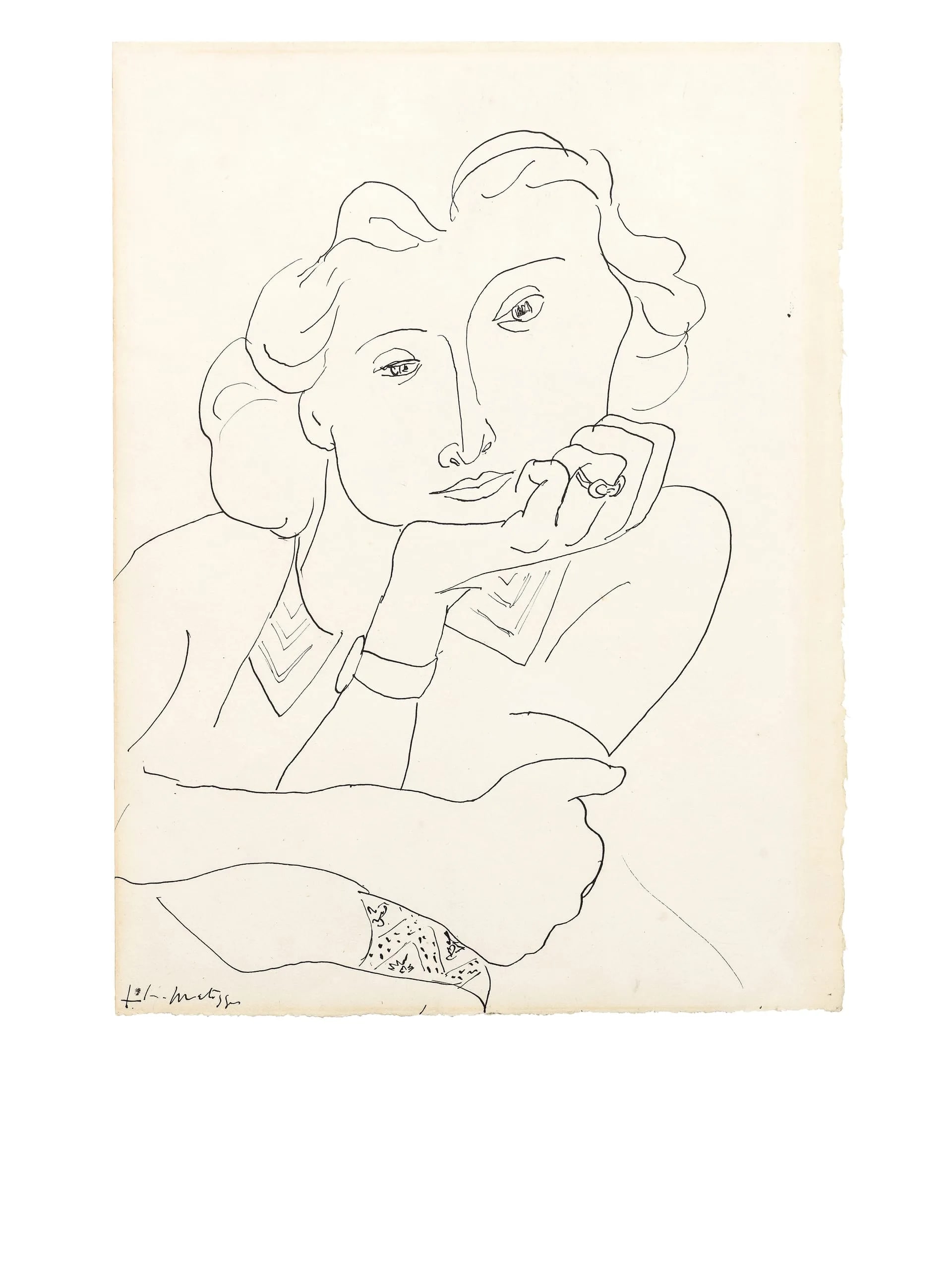 Portrait of a Woman Resting on her Elbow