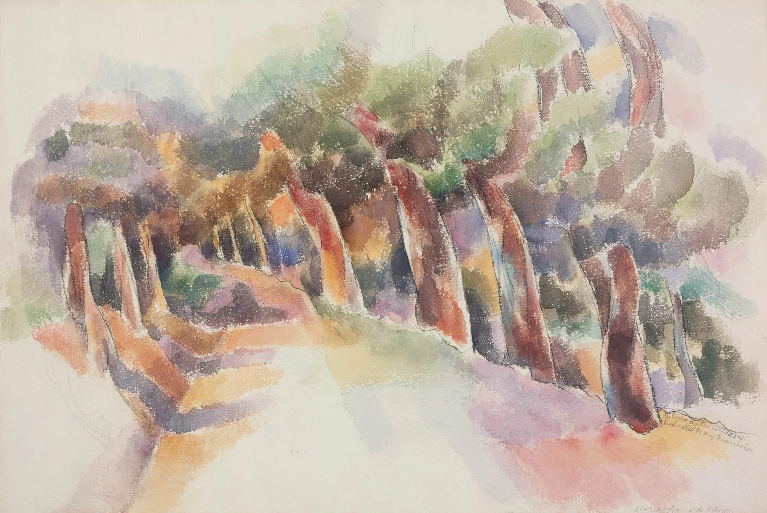 Elysian Park, L.A., Road with Bordering Trees