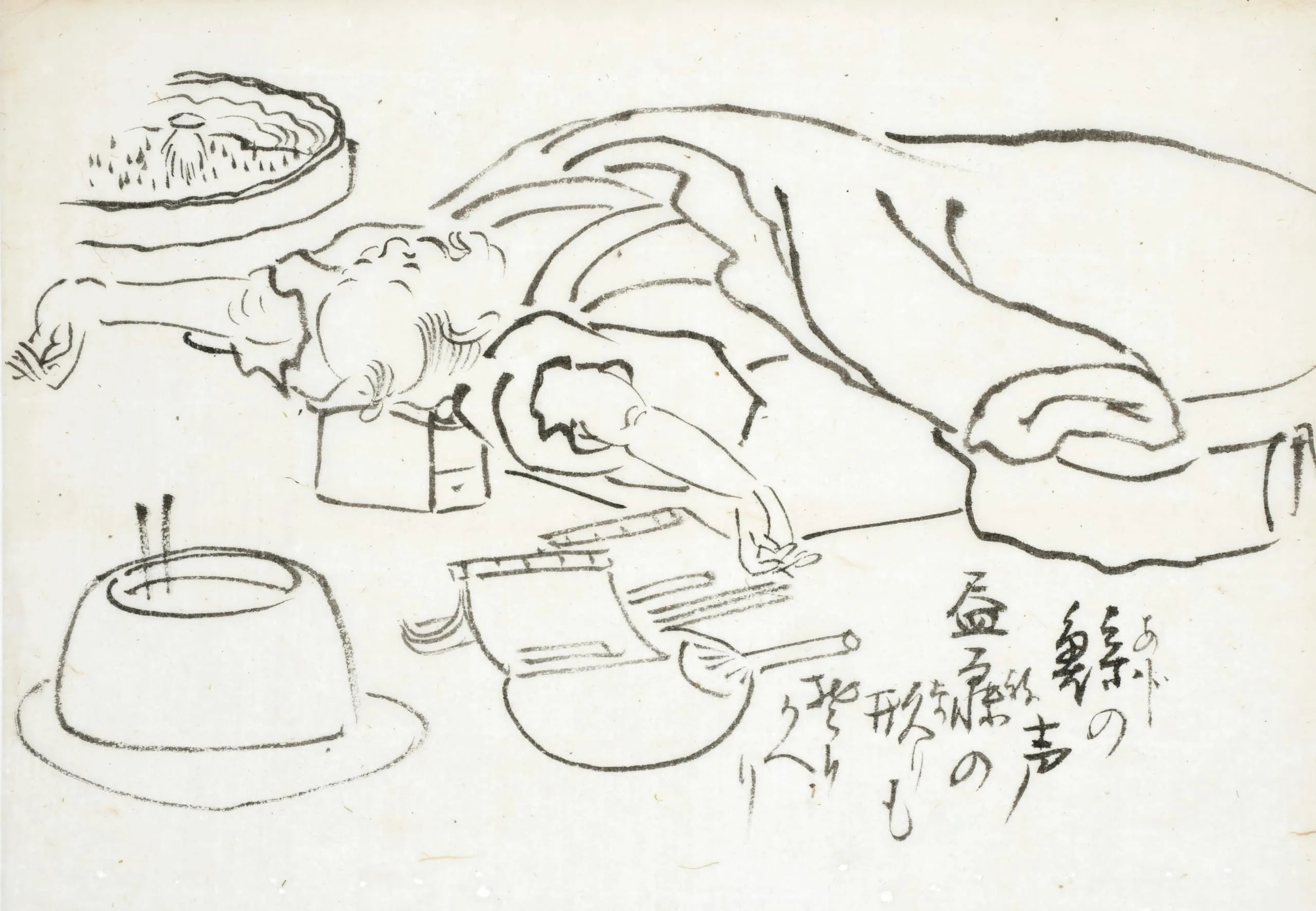 Sketch of a Snoring Man