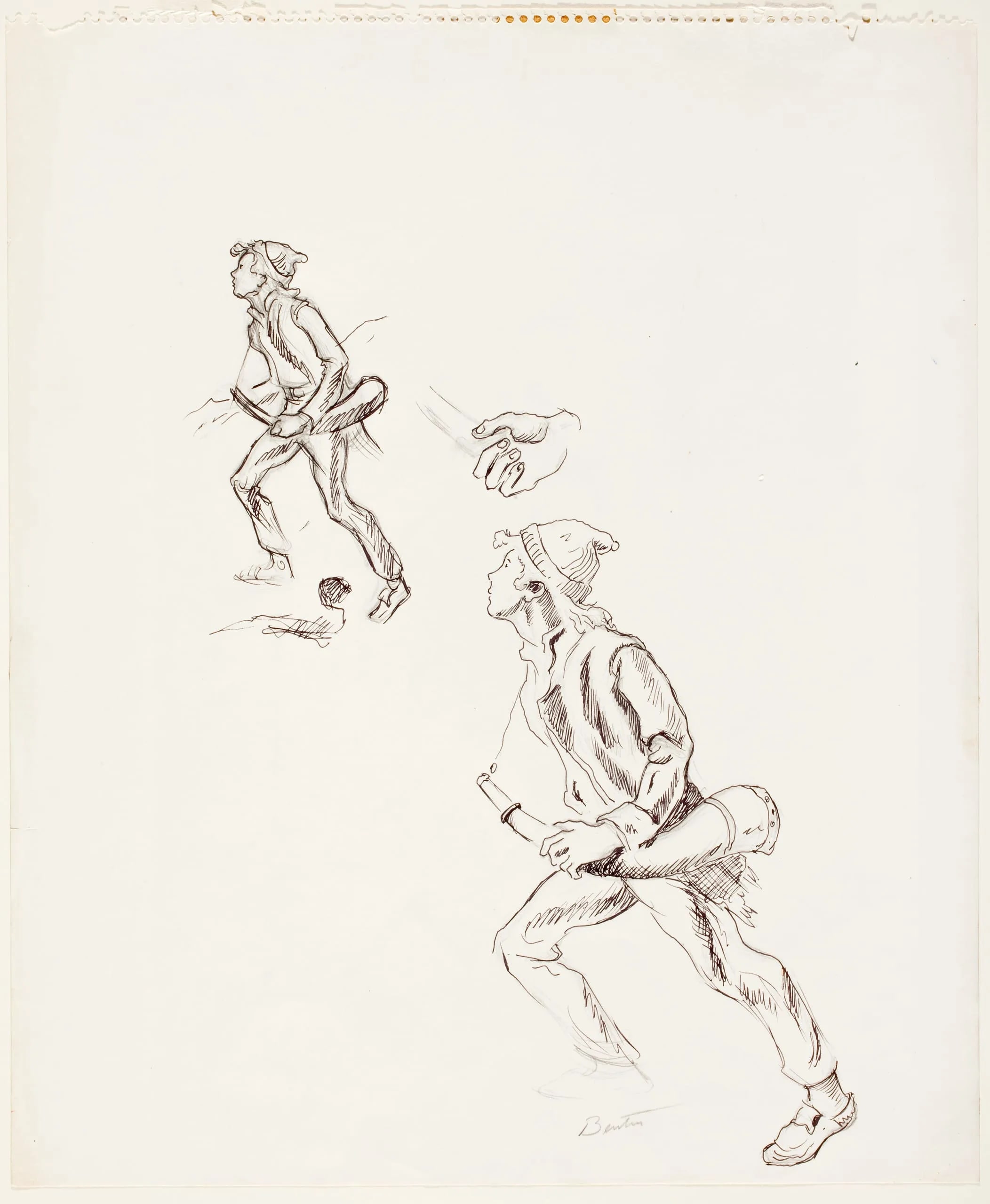 Preparatory sketch for 'The Kentuckian' (Donald MacDonald as 'Little Eli Wakefield')