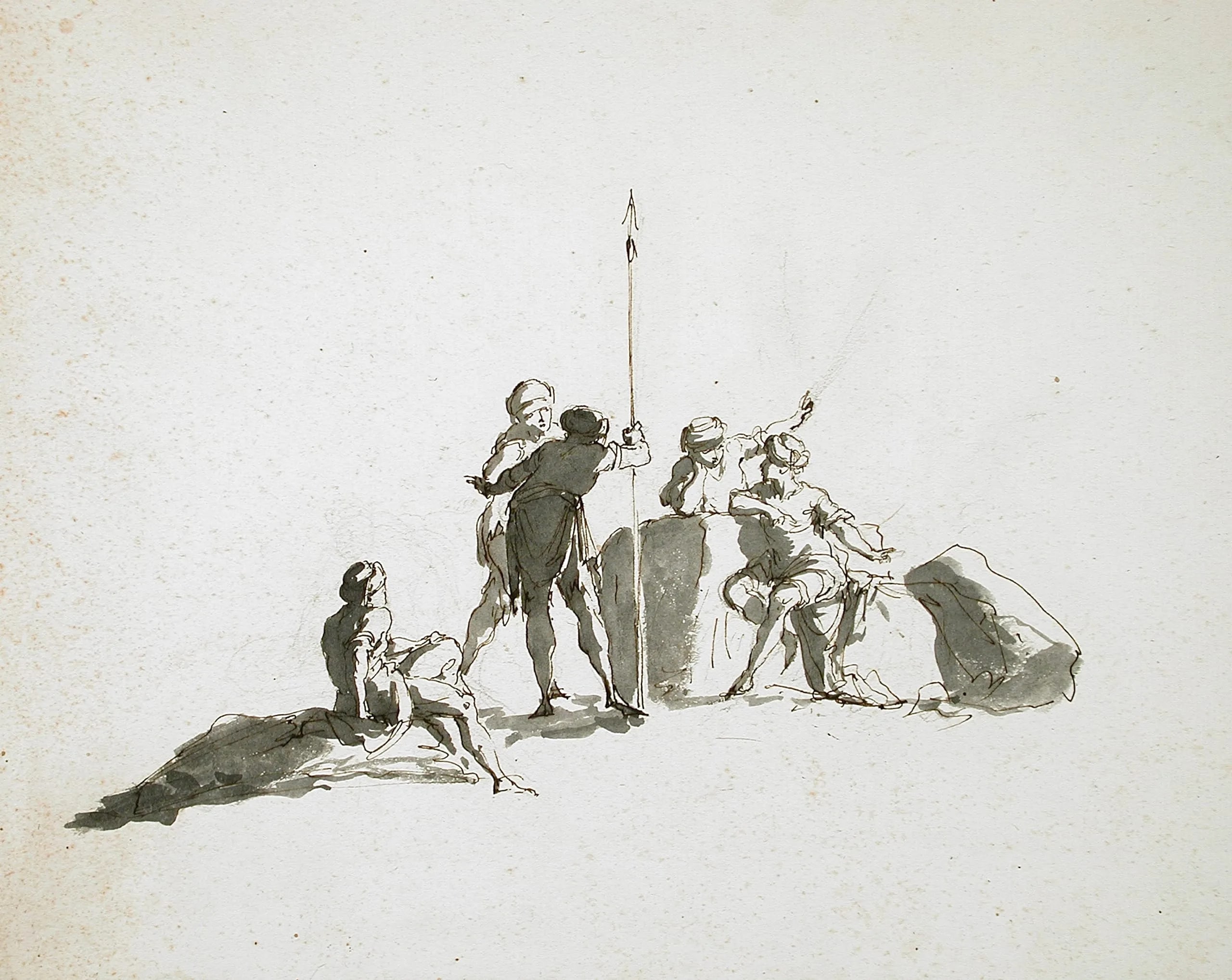 A Group of Five Turbaned Men
