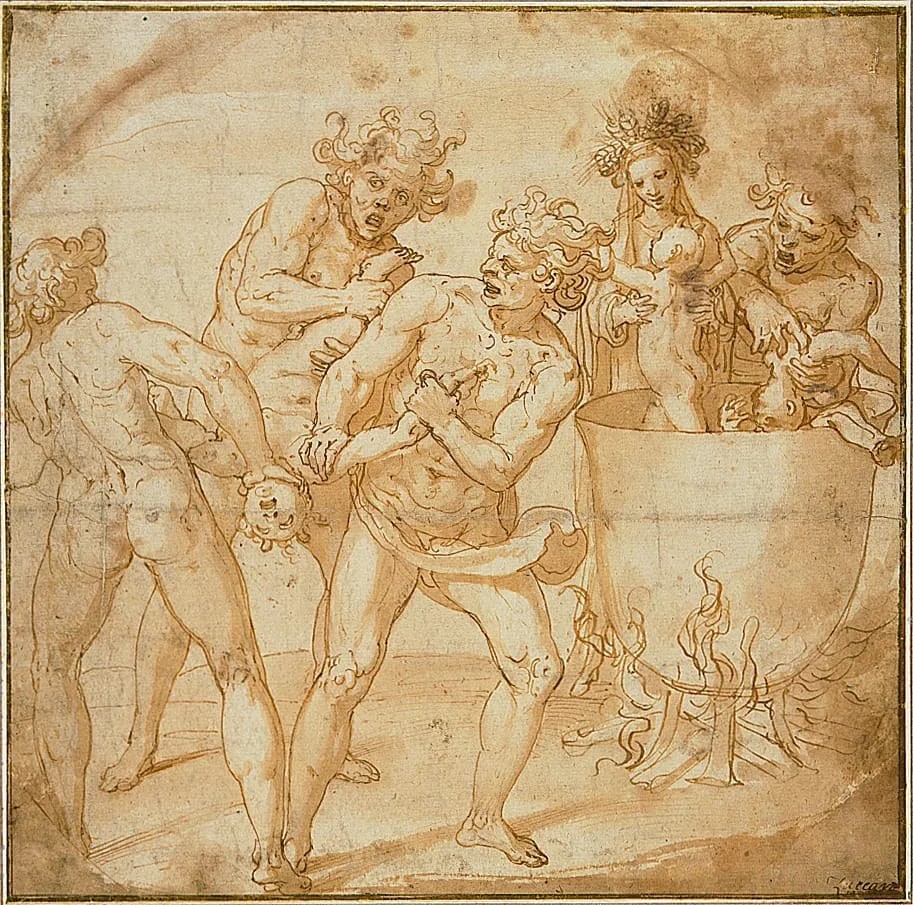 The Infant Bacchus Killed by the Titans and Restored to Life by Rhea