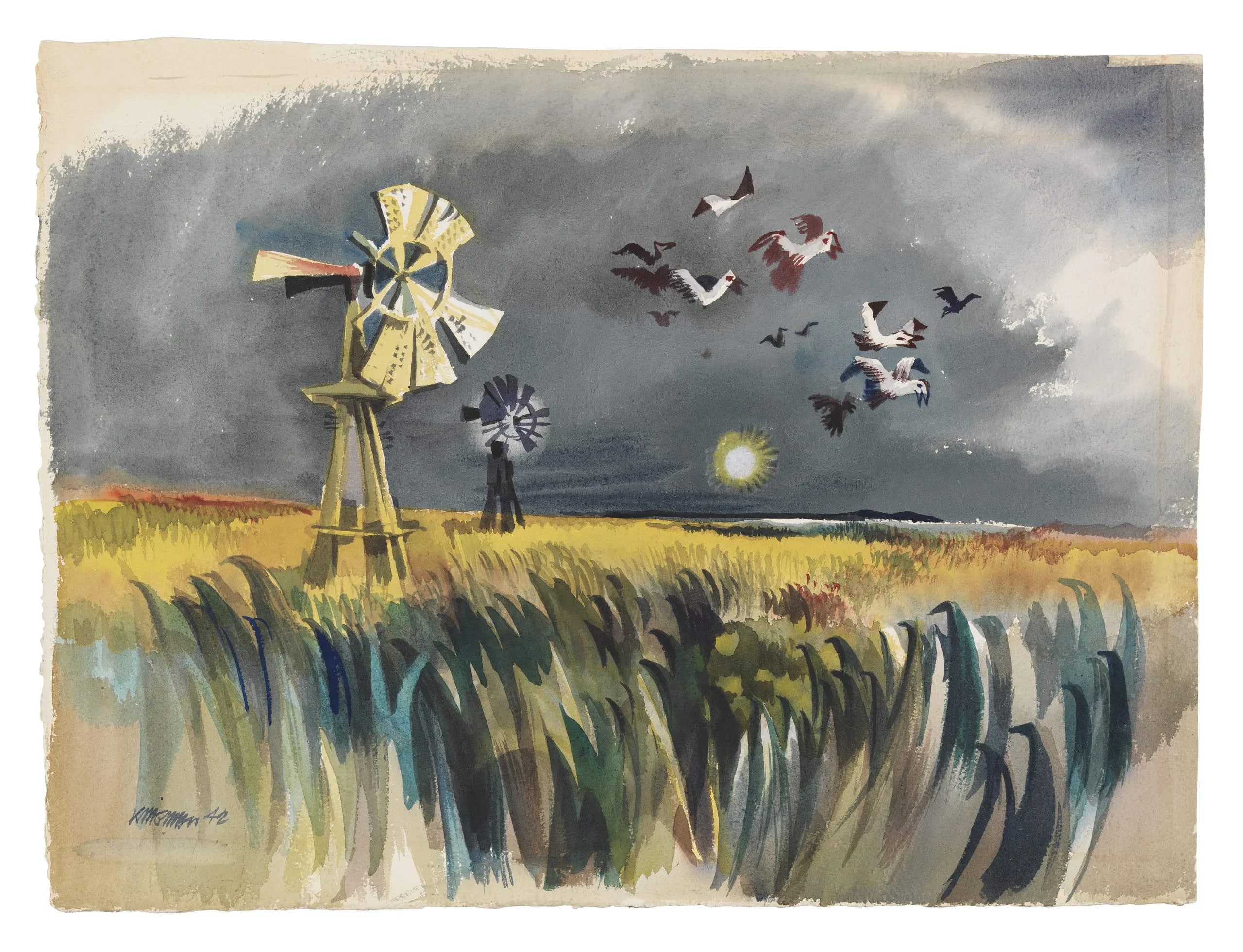 Field with a Windmill