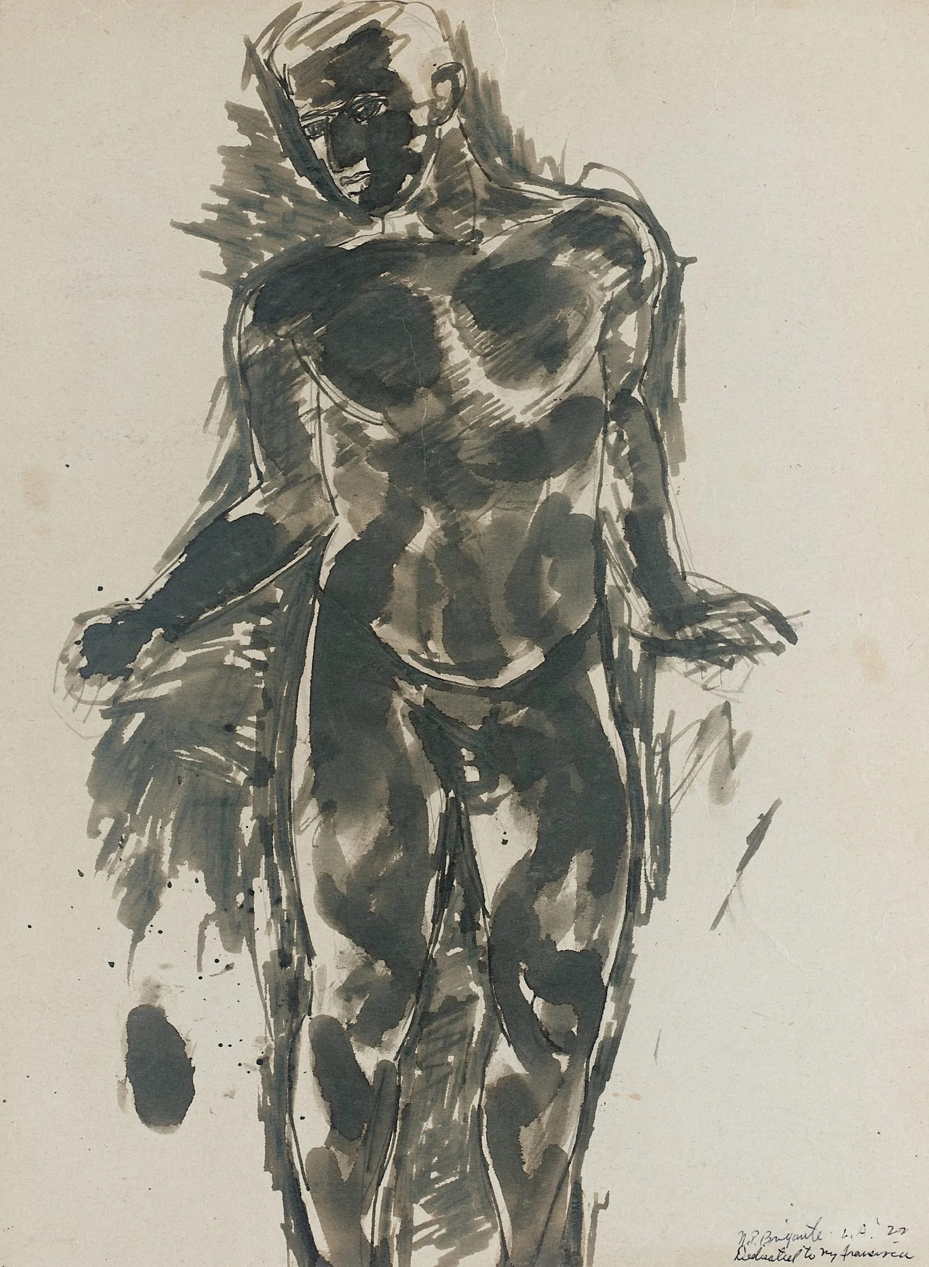 Dark Standing Male Nude