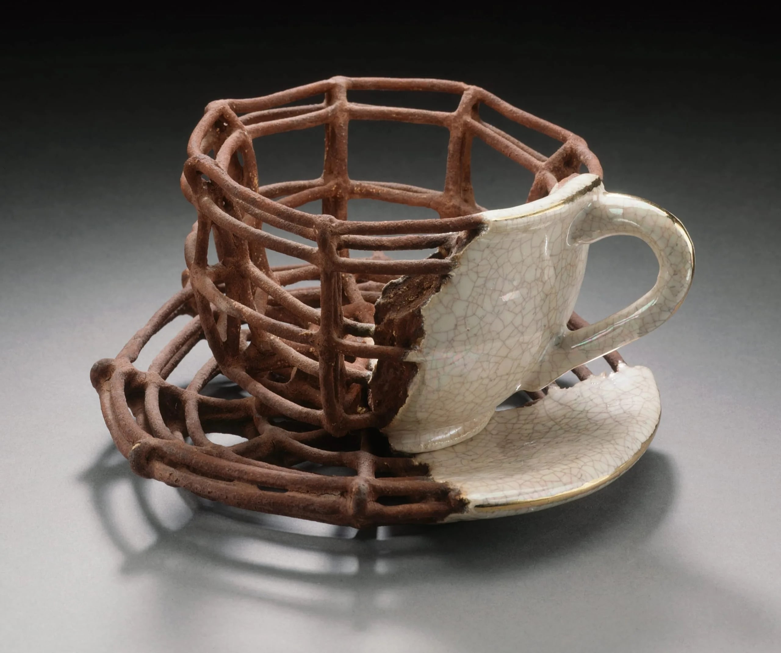 Wire Teacup and Saucer