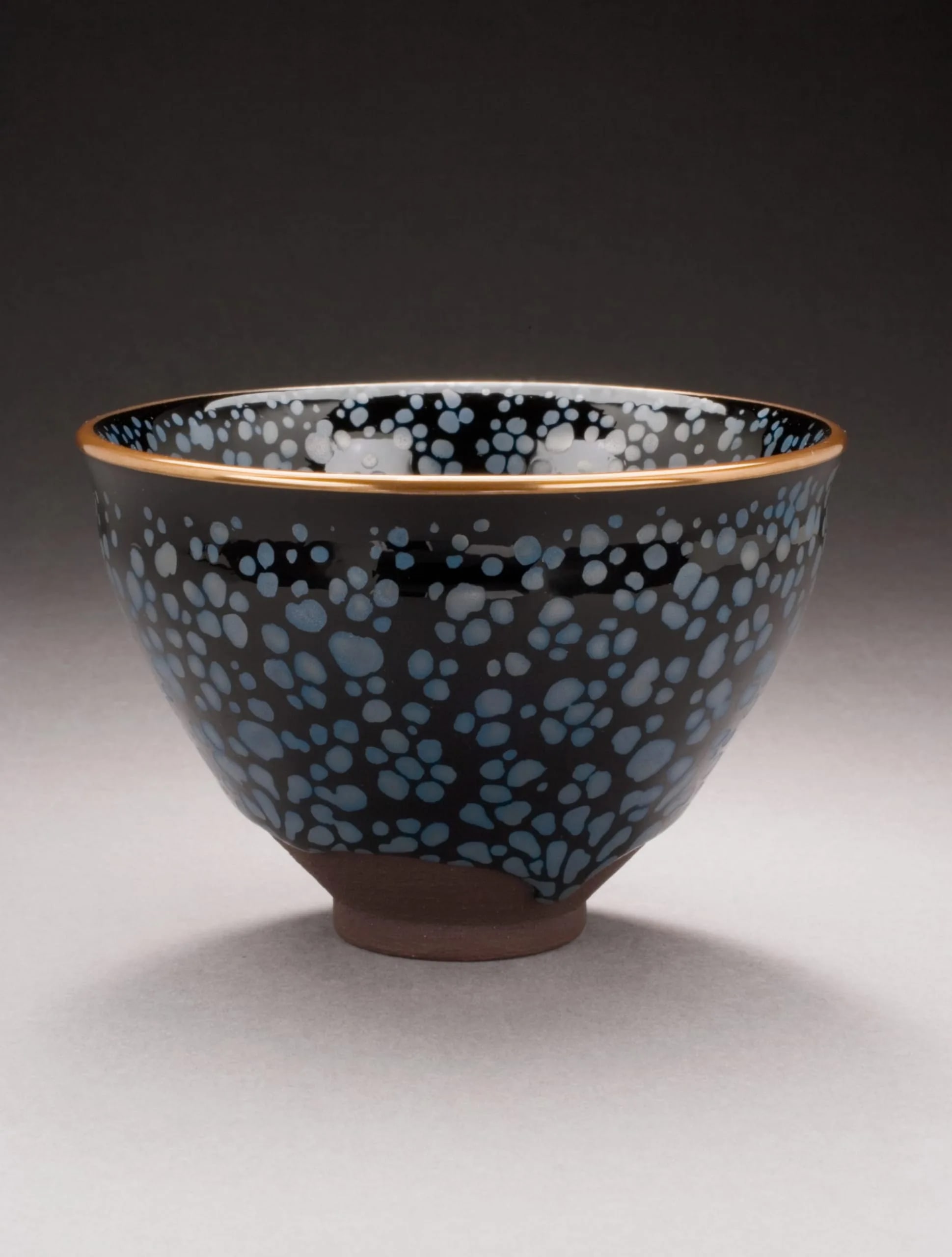Tea Bowl Mimicking "Oil Spot Tenmoku" Ceramic