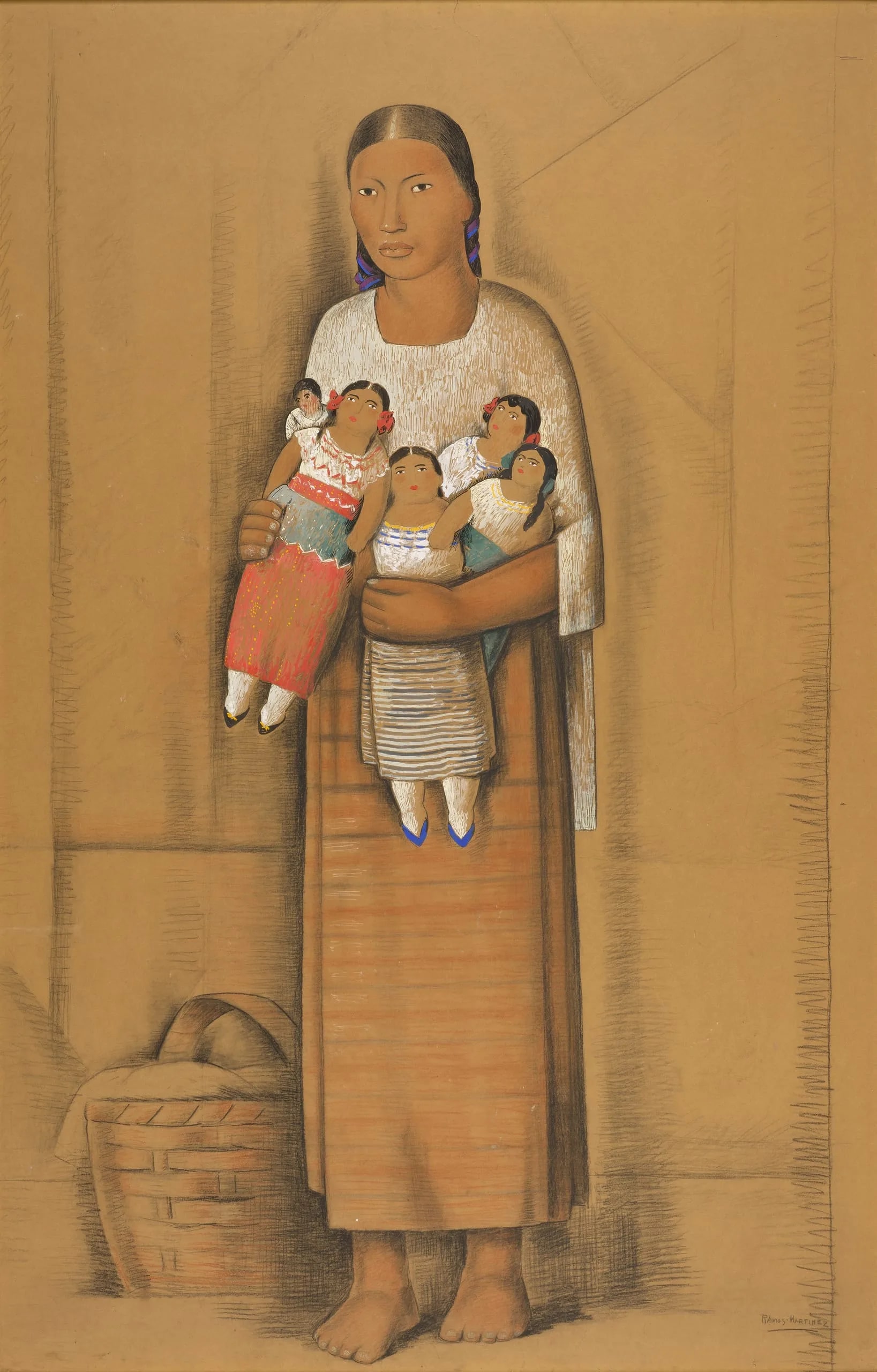 Young Woman with Dolls (Mujer joven con muñecas)