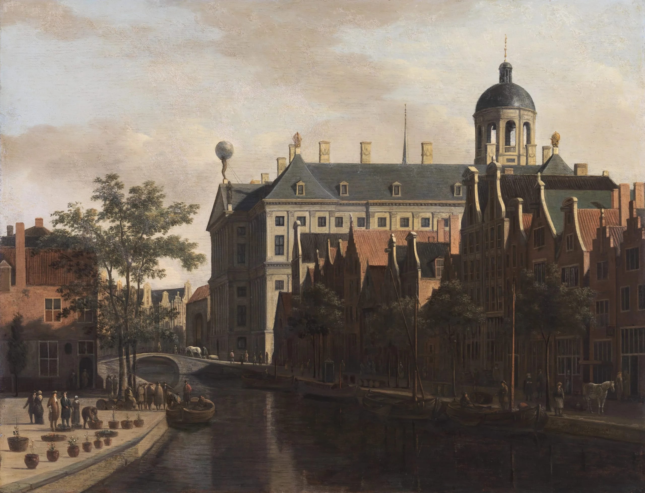 The Nieuwezijds Voorburgwal with the Flower and Tree Market in Amsterdam