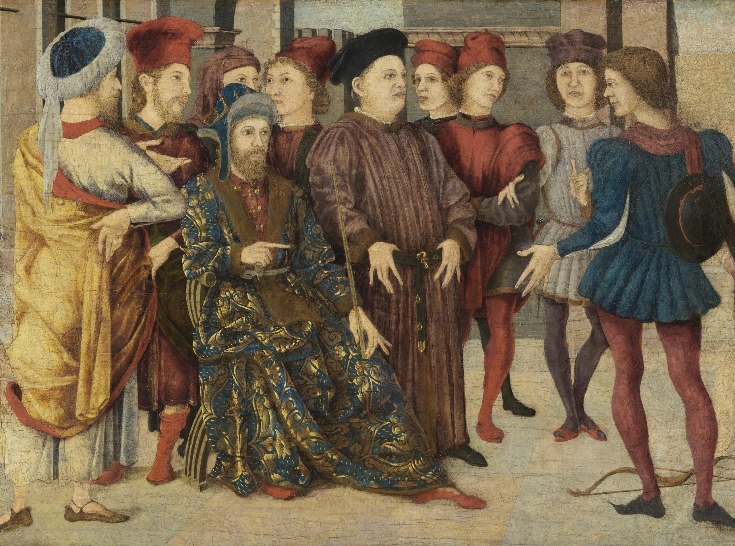 Scene of Judgement, from a cassone panel, Shooting at Father's Corpse