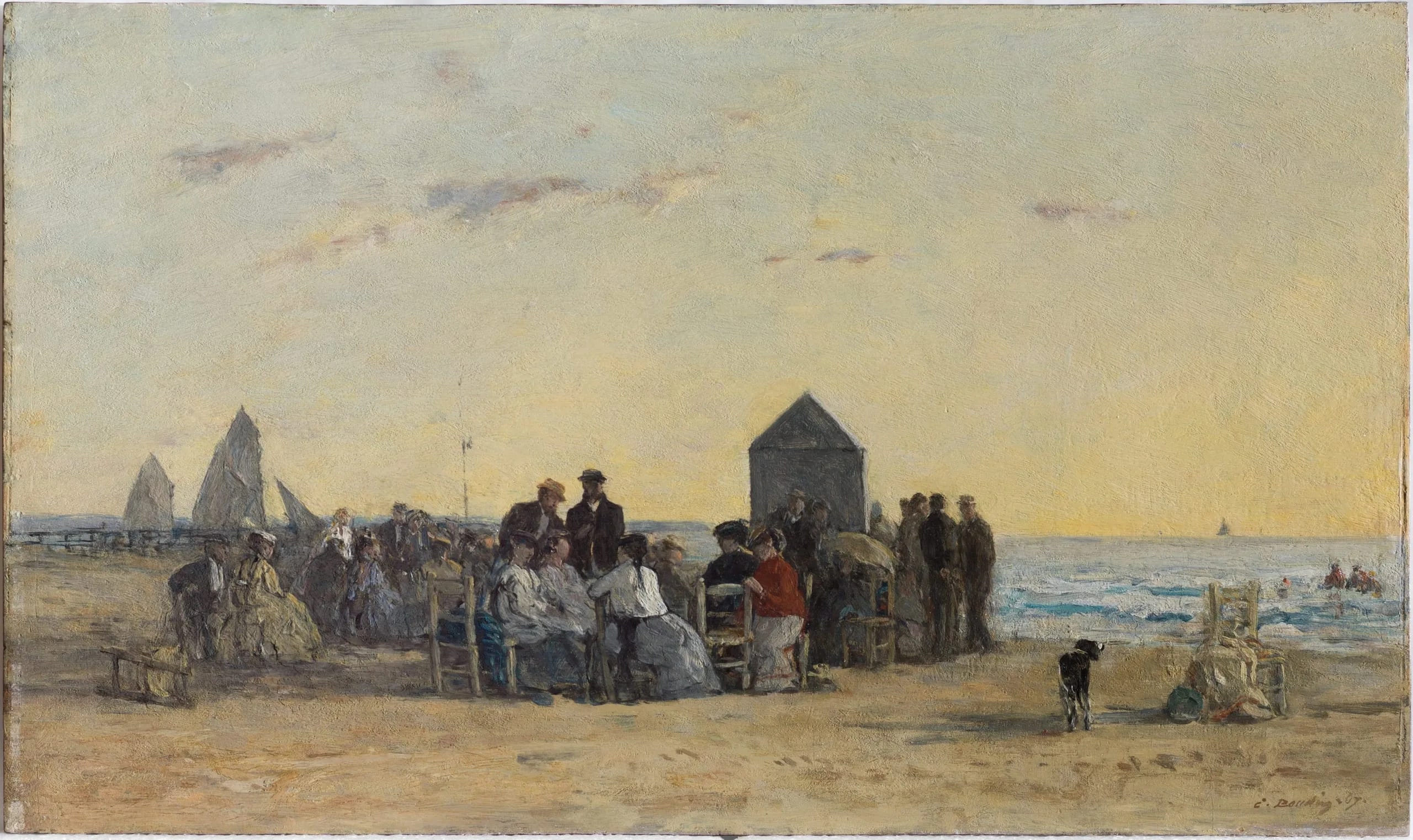 Scene on the Beach at Trouville, Sunset