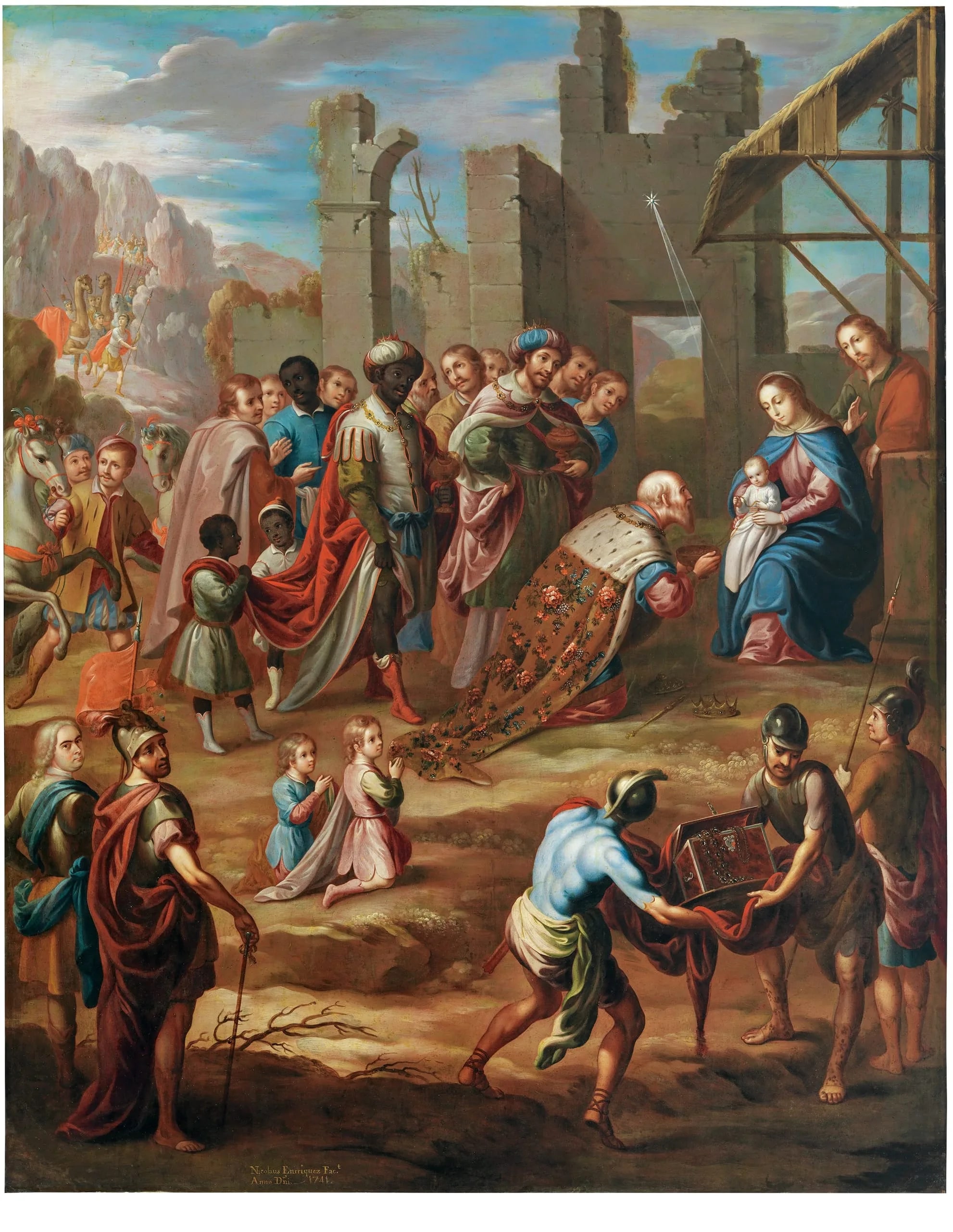 The Adoration of the Kings with Viceroy Pedro de Castro y Figueroa, Duke of La Conquista (La adoración de los reyes con el virrey Pedro de Castro y Figueroa, duque de la Conquista)