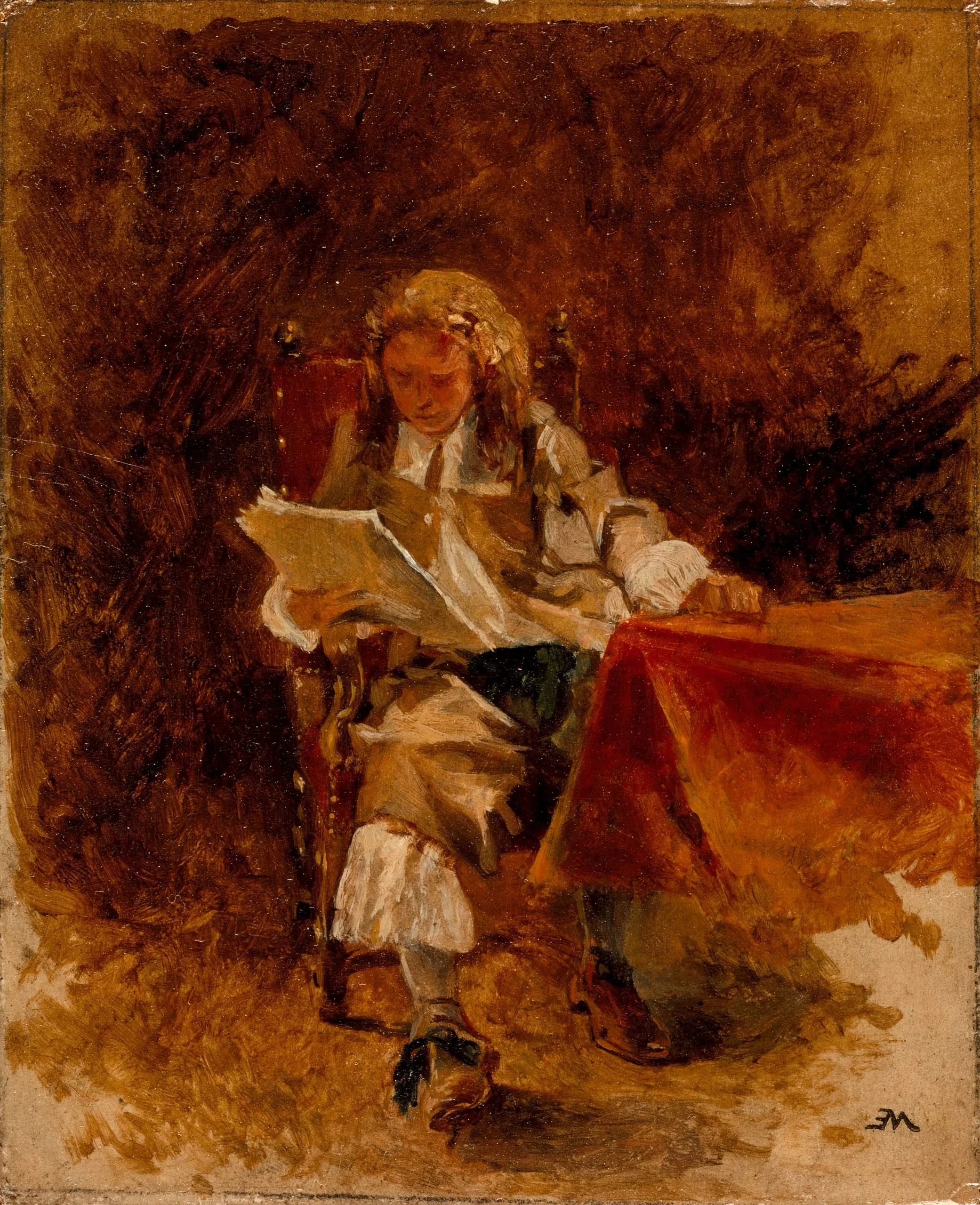 Study of a Seated Cavalier Reading