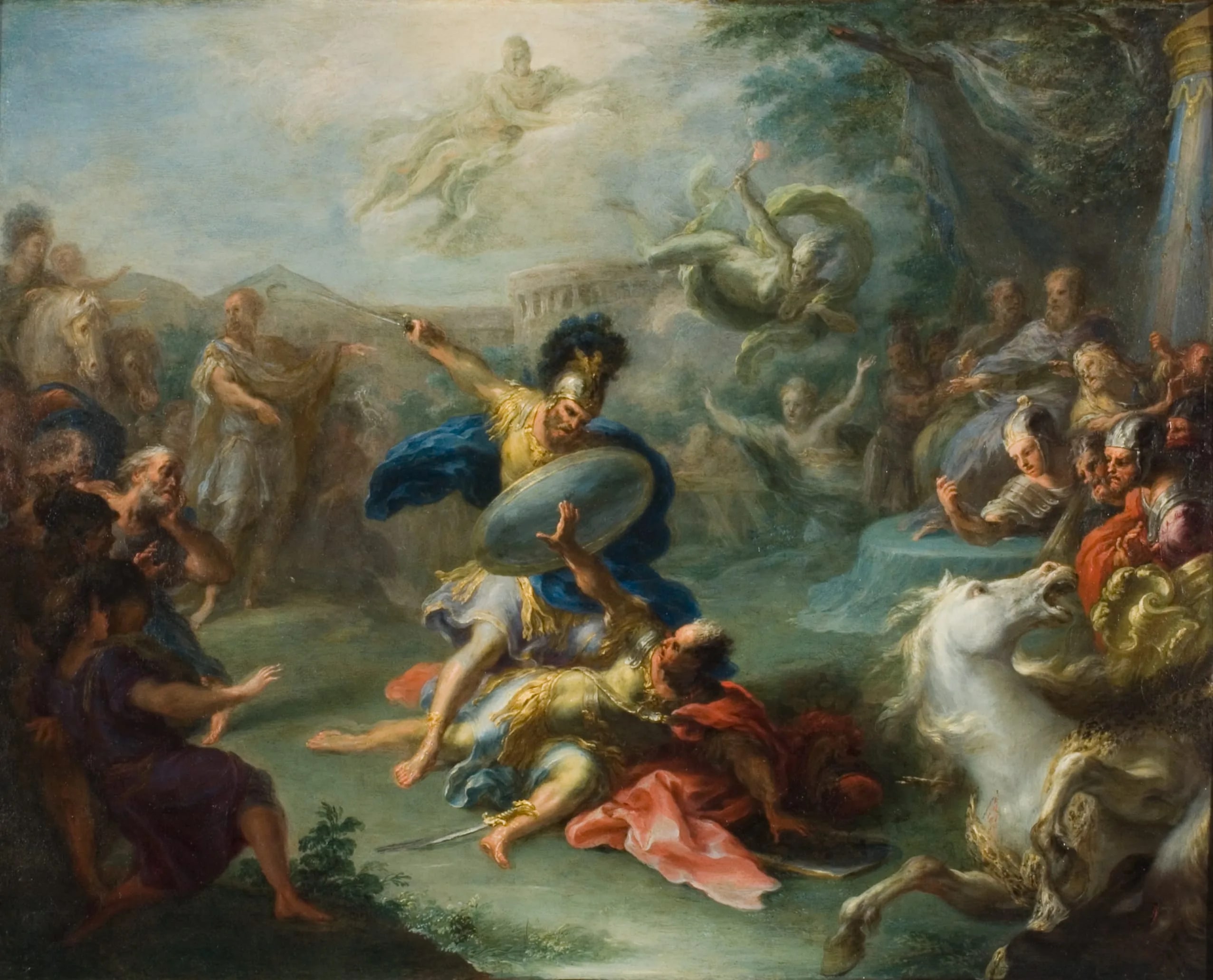 The Fight between Aeneas and King Turnus, from Virgil’s Aeneid