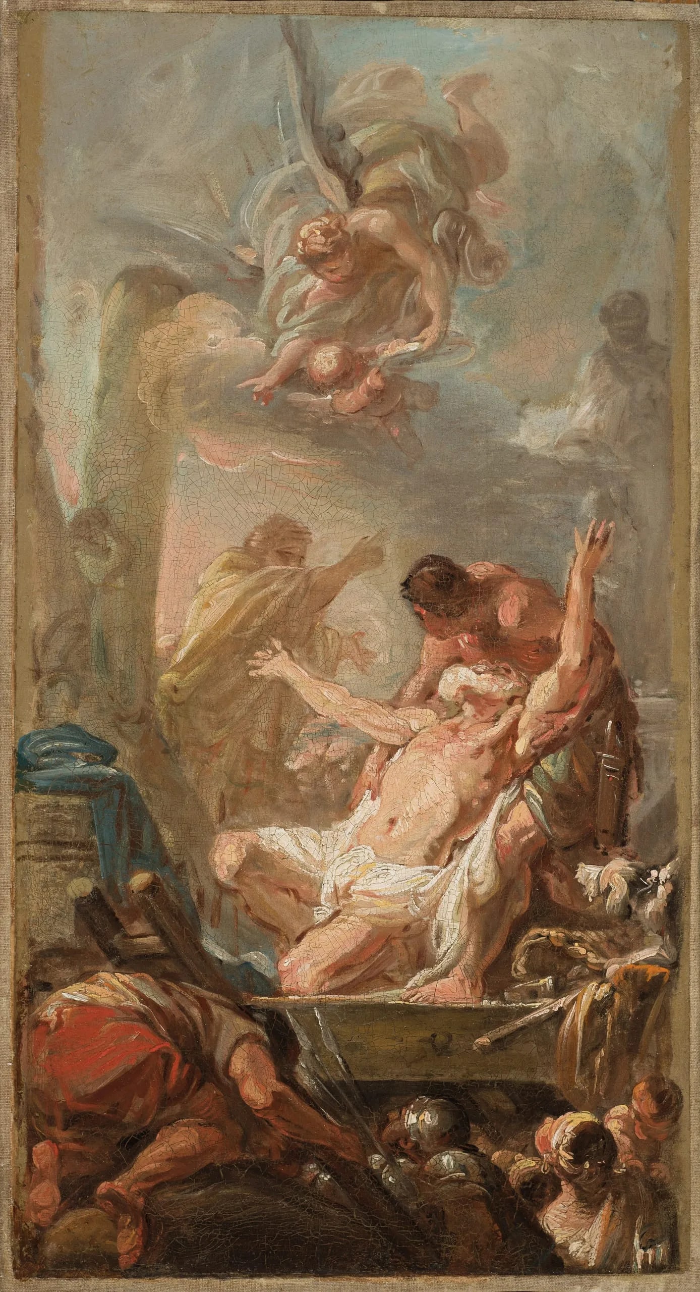 Scene from the Martyrdom of St. Andrew( Saint Andrew, Brought by His Tormentors, Refuses to Worship the Pagan Gods)