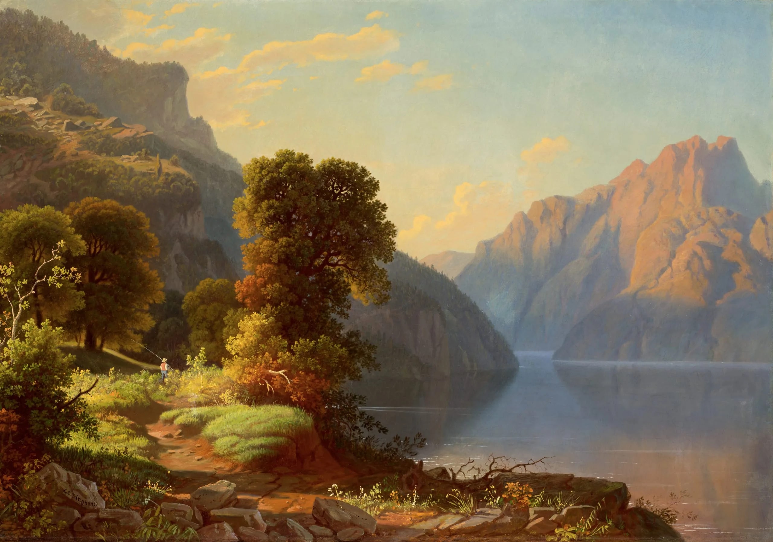 A View of a Lake in the Mountains