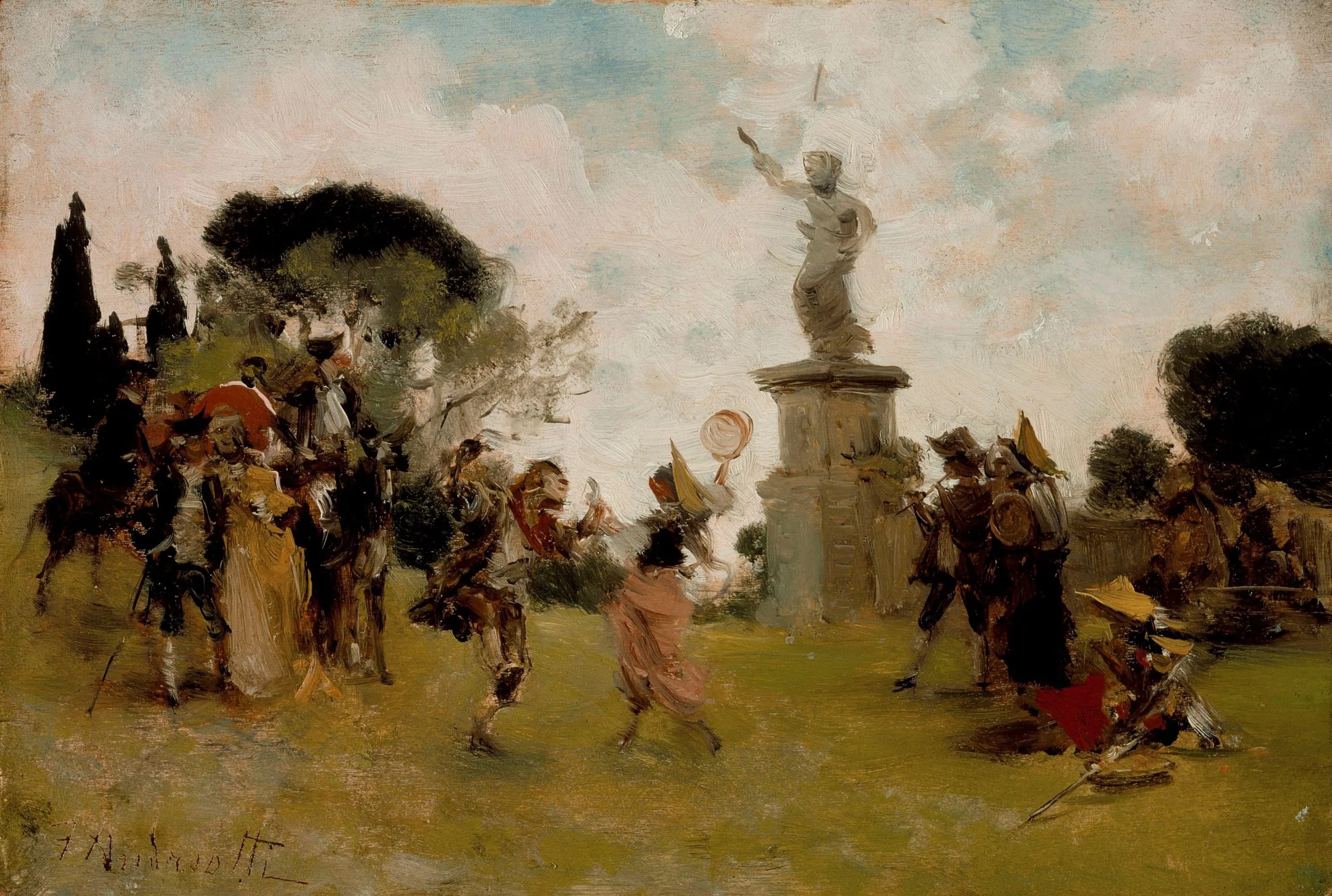 Study of Costumed Fete in a Park