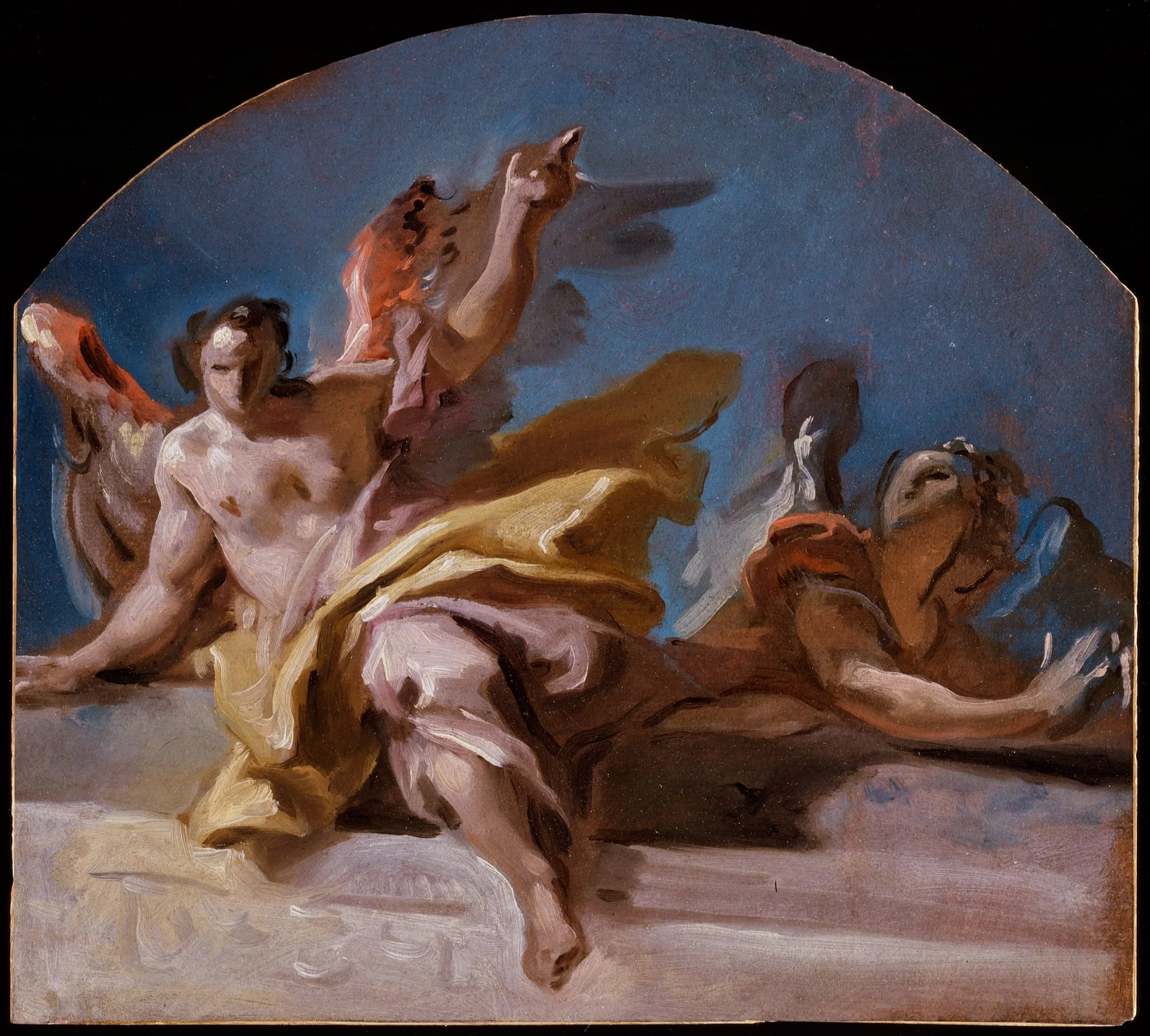 A Study for Two Angels on a Balustrade