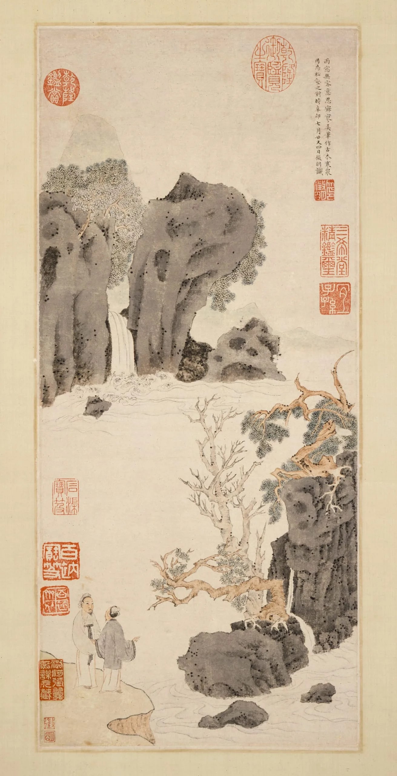 Old Trees by a Cold Waterfall