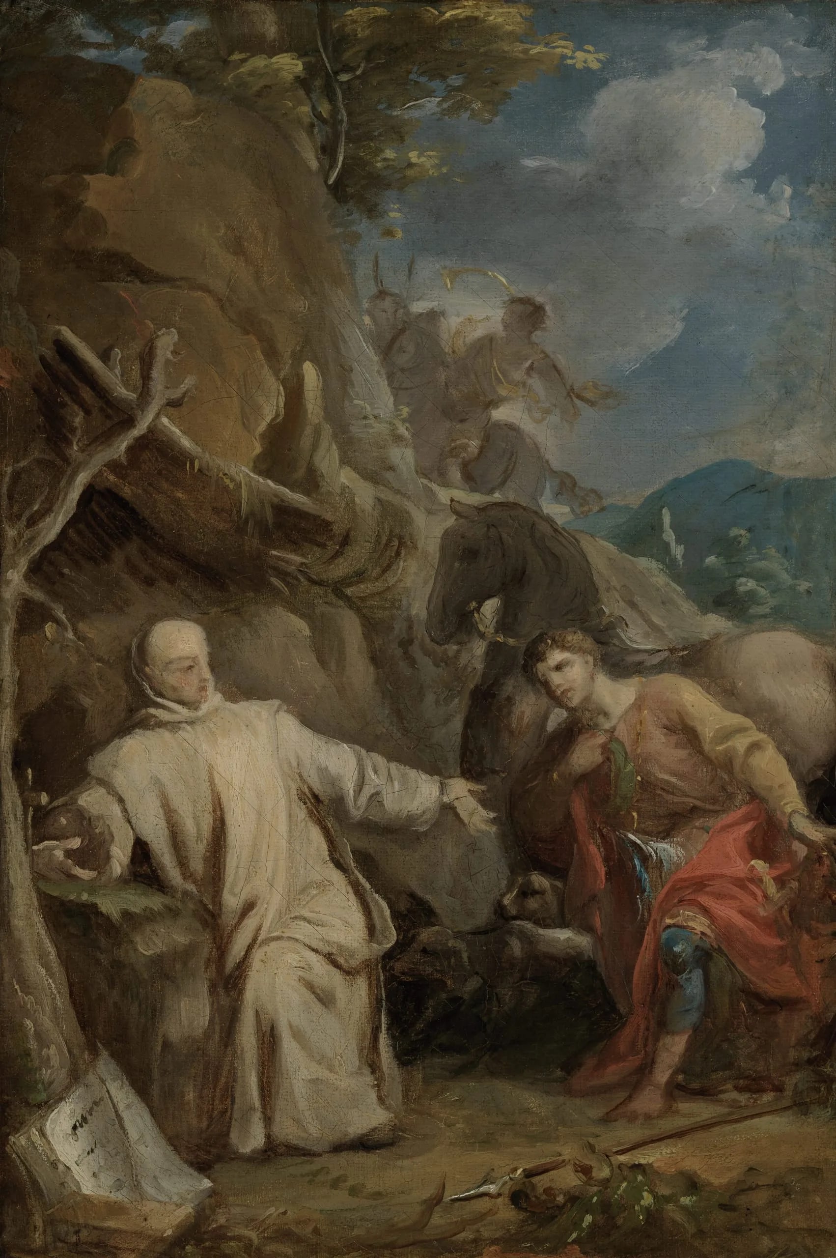 Saint Martin Kneeling in Front of an Eremitic Monk