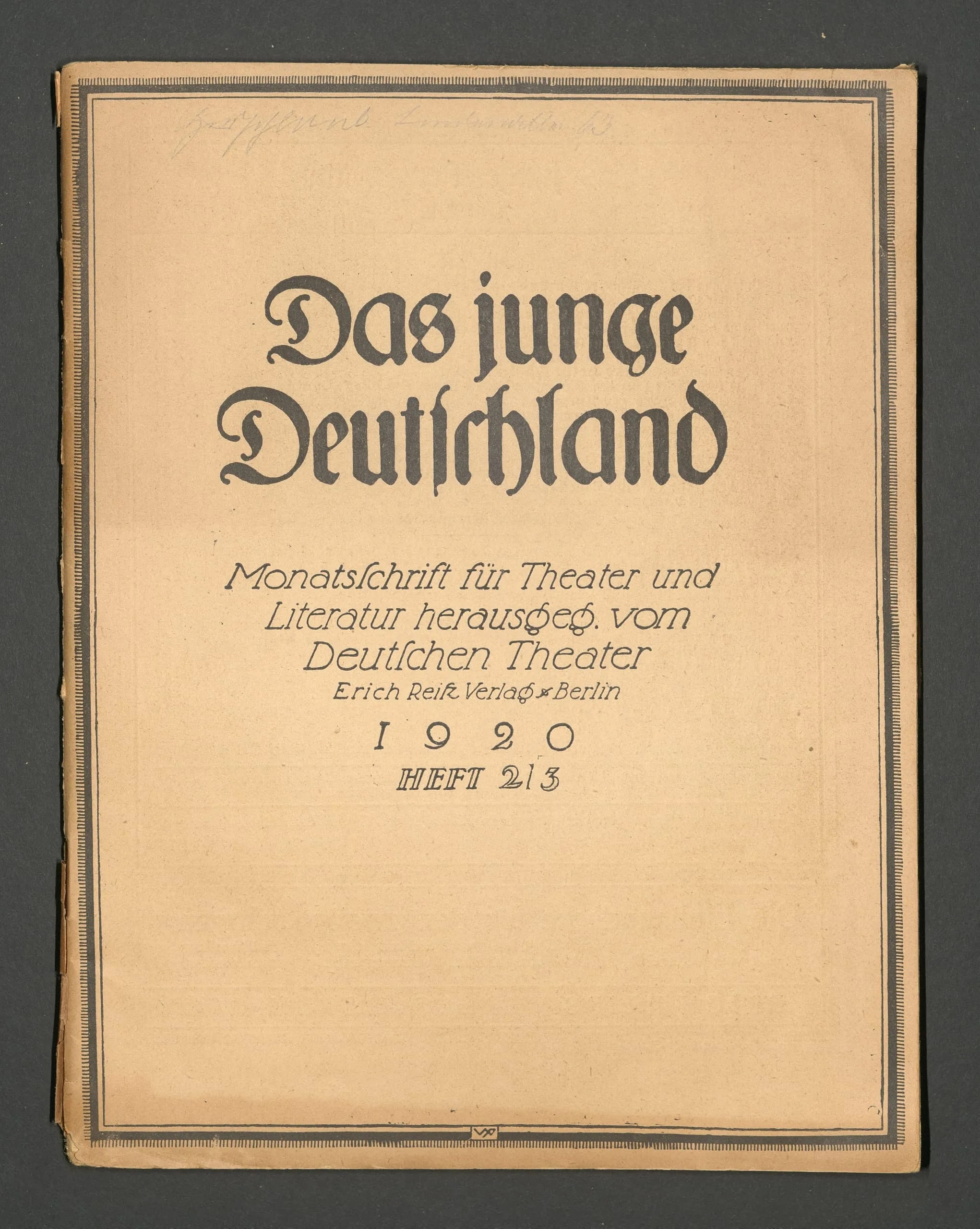 Das junge Deutschland, 3, no. 2/3 (1920)