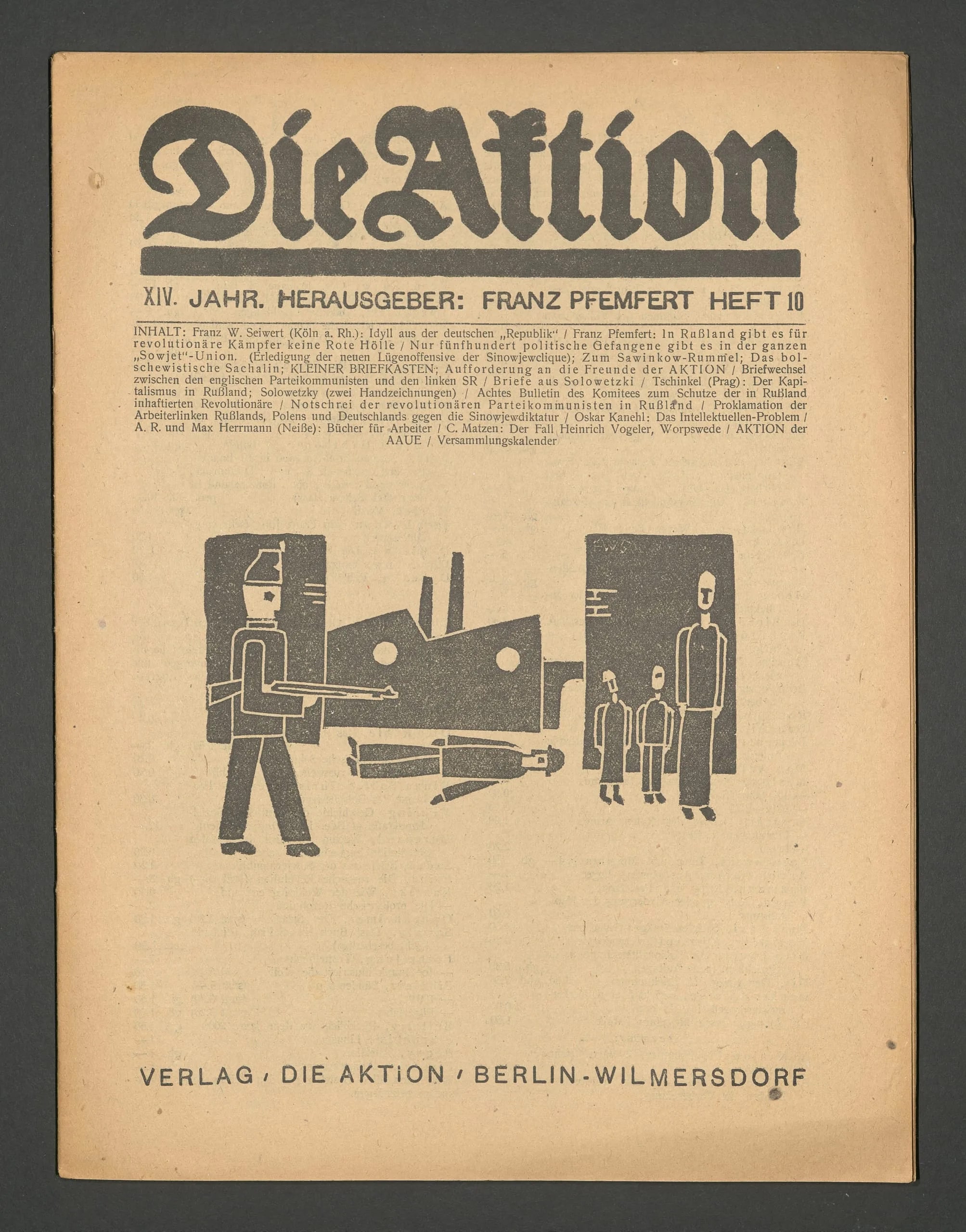 Die Aktion 14, Heft 10, no. 17/18, (end September 1924)