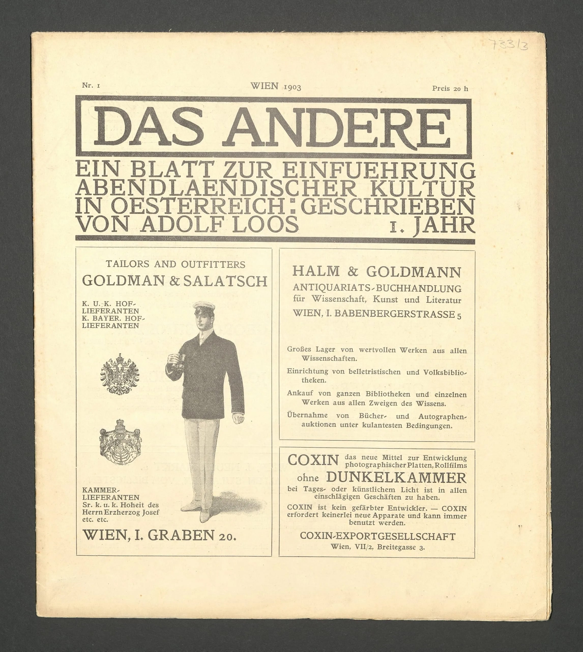 Das Andere, Nr. 1 (October 15, 1903)